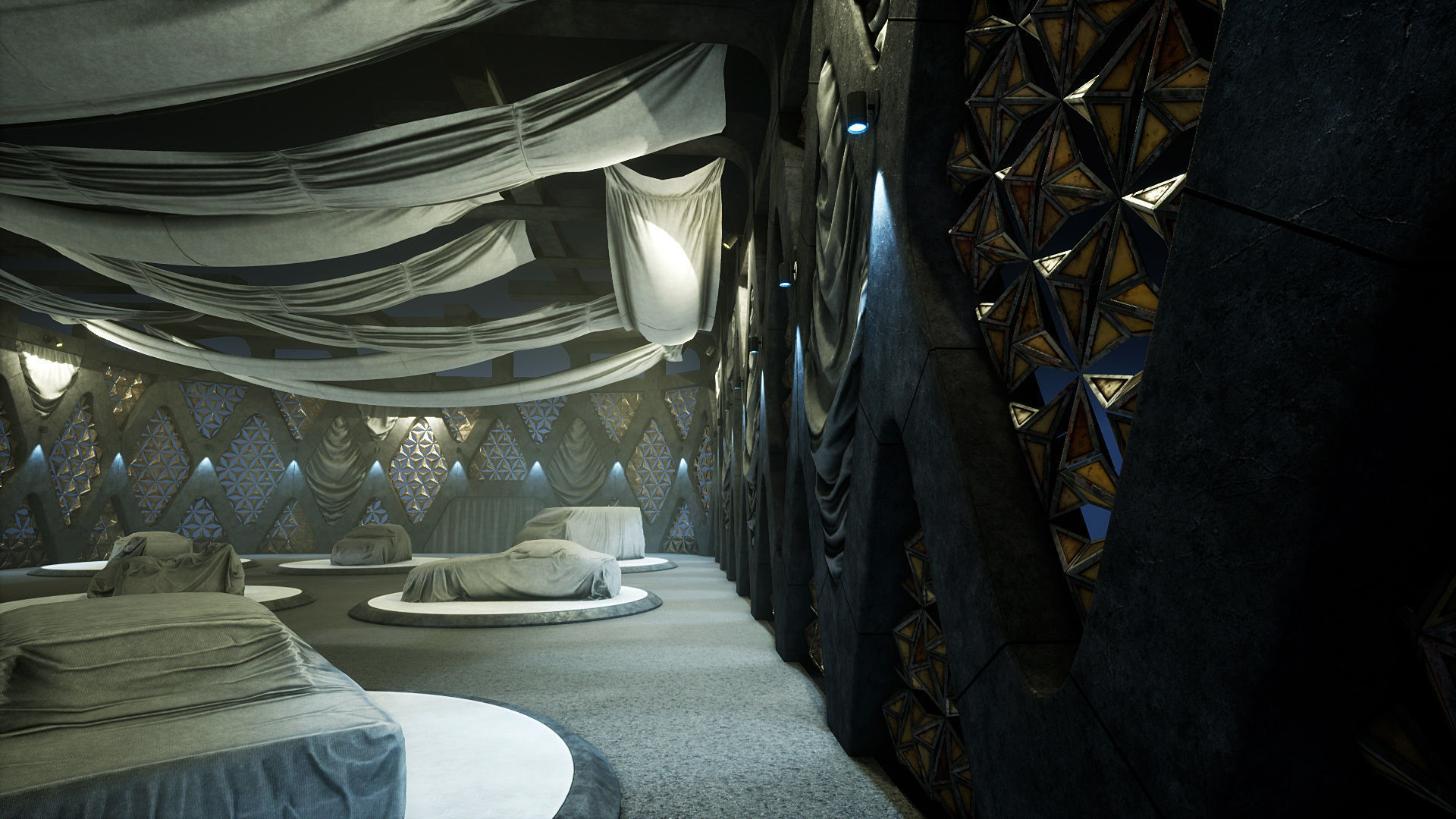 Abandoned Car Showroom Low-poly 3D model_4