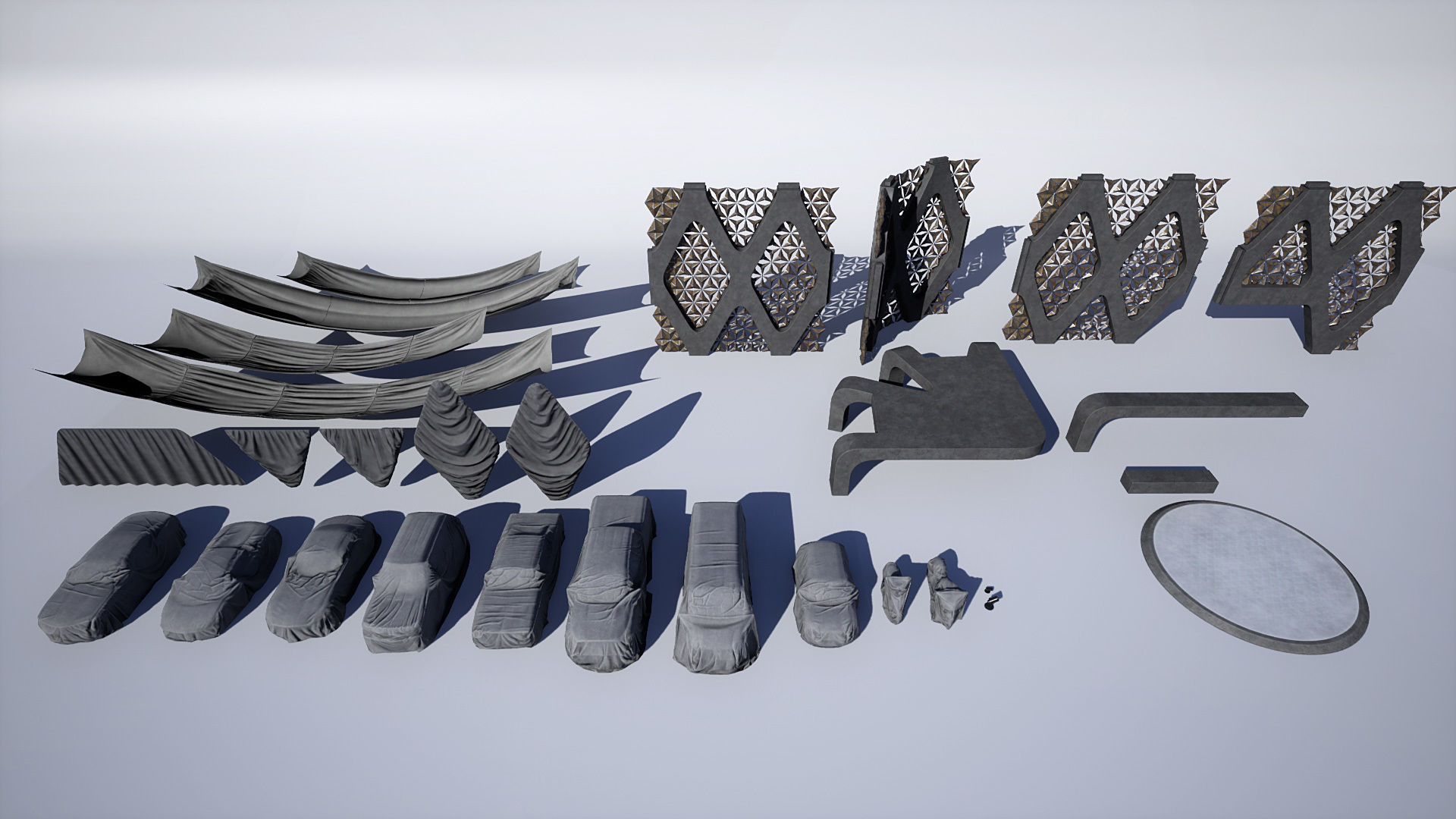 Abandoned Car Showroom Low-poly 3D model_7