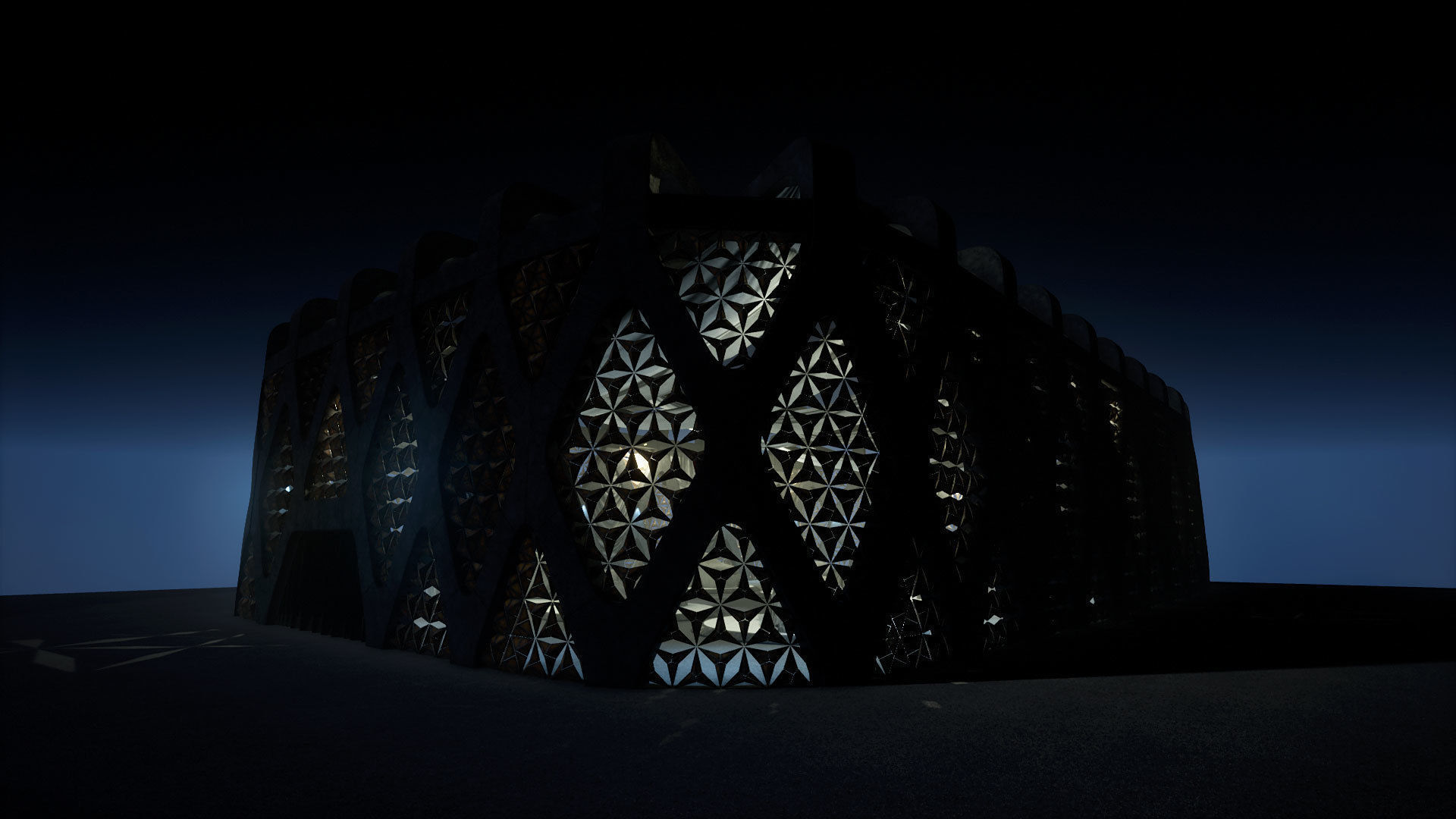 Abandoned Car Showroom Low-poly 3D model_5