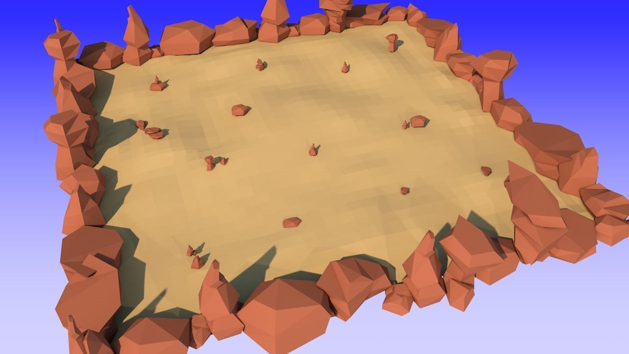 3 Stylized Game Environments Low-poly 3D model_5