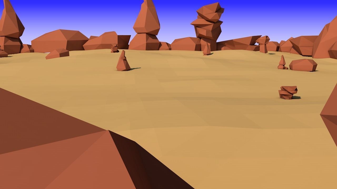 3 Stylized Game Environments Low-poly 3D model_13