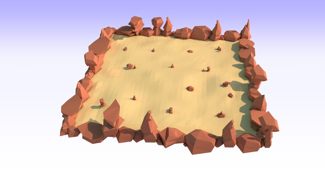 3 Stylized Game Environments Low-poly 3D model_11