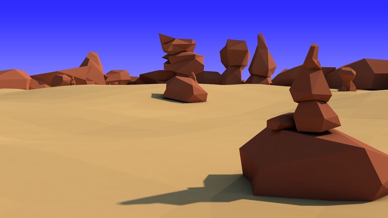 3 Stylized Game Environments Low-poly 3D model_2