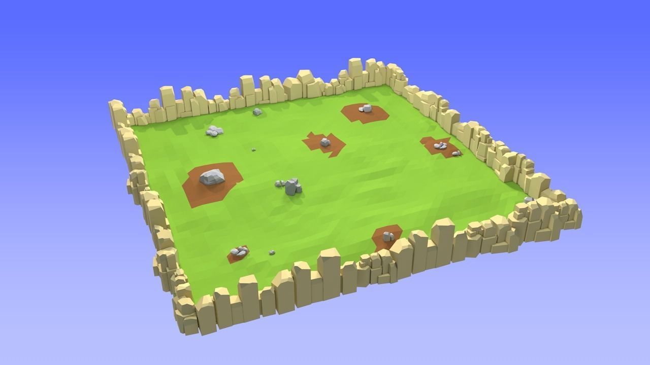 3 Stylized Game Environments Low-poly 3D model_4