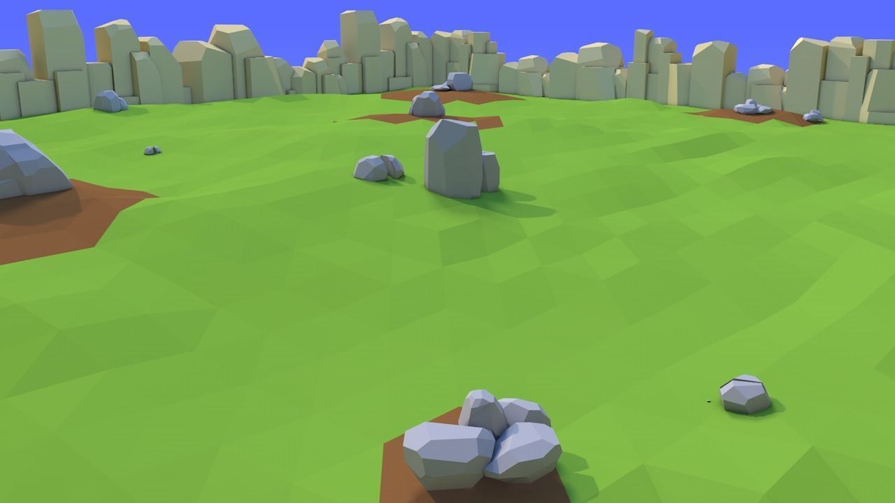 3 Stylized Game Environments Low-poly 3D model_1