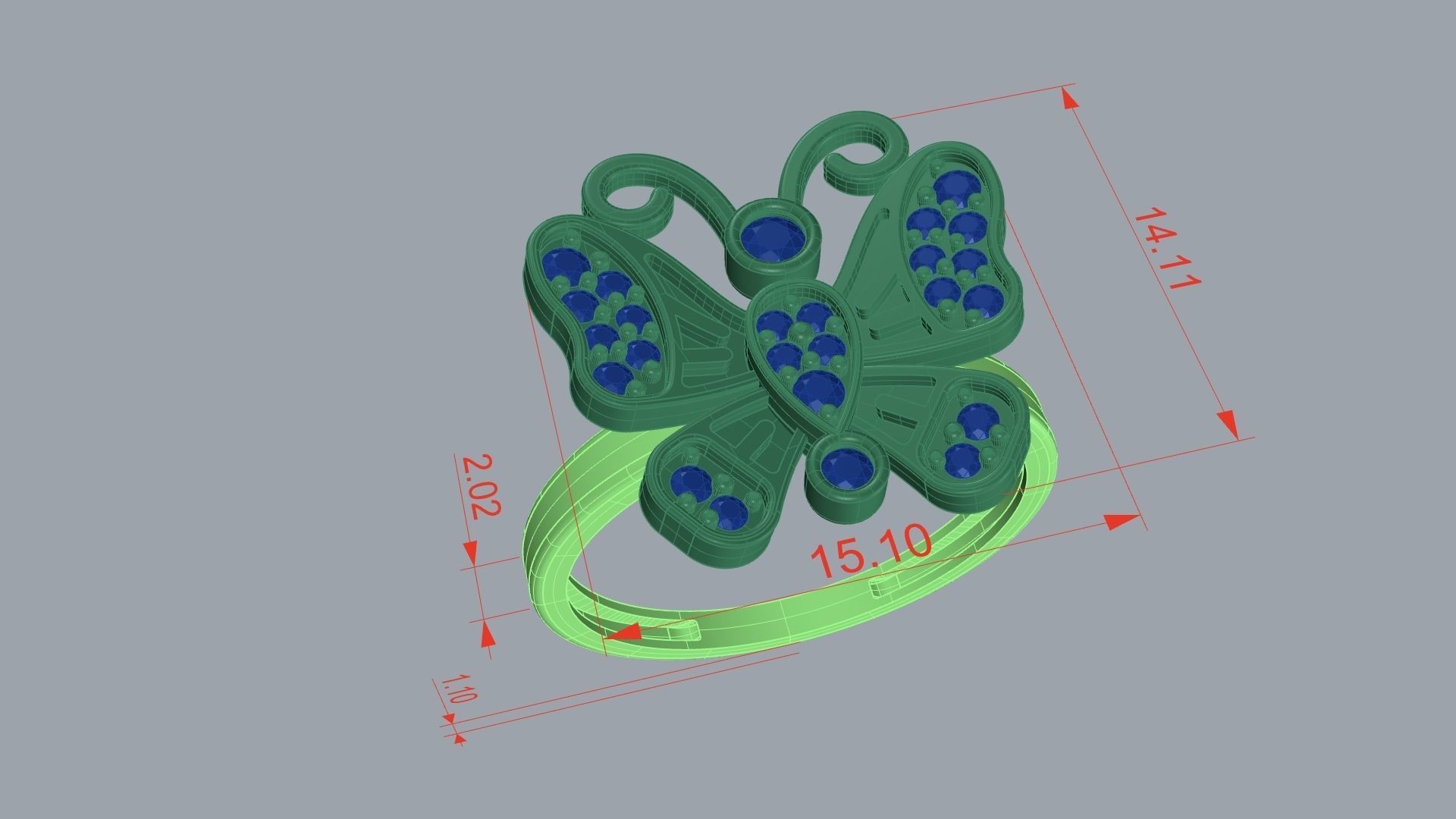 Butterfly Ring      100 PERCENT  GUARANTEE CAN BE PRINTED 3D print model_2