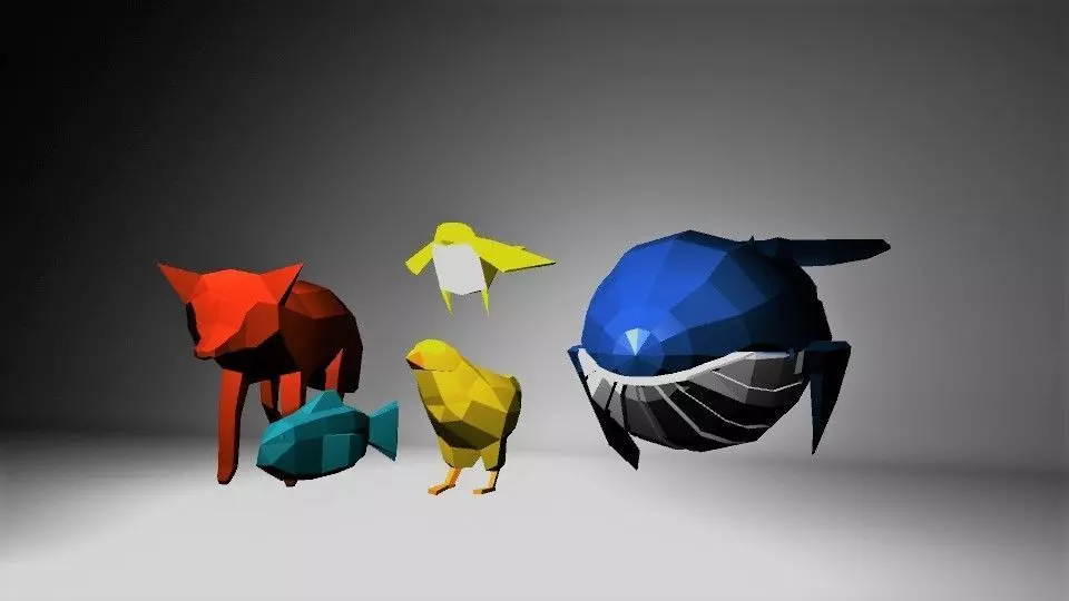 Animal Pack Animated Rig Low-poly Low-poly 3D model_0