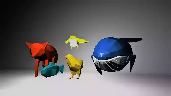 Animal Pack Animated Rig Low-poly
