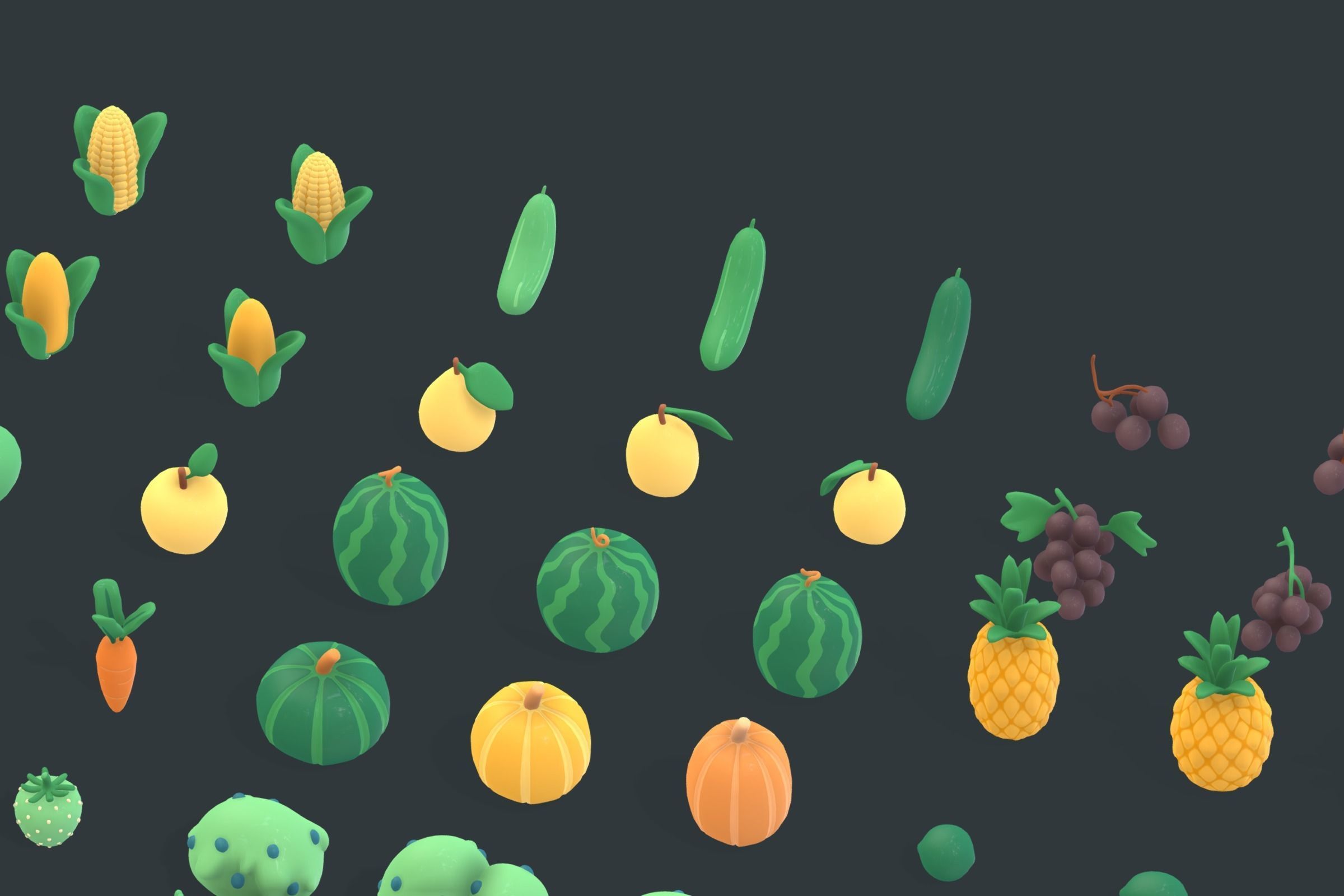 Back Garden - Animation Assets Low-poly 3D model_11