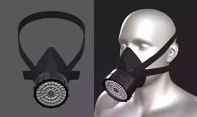 Gas mask helmet 3d model military combat protection safety 