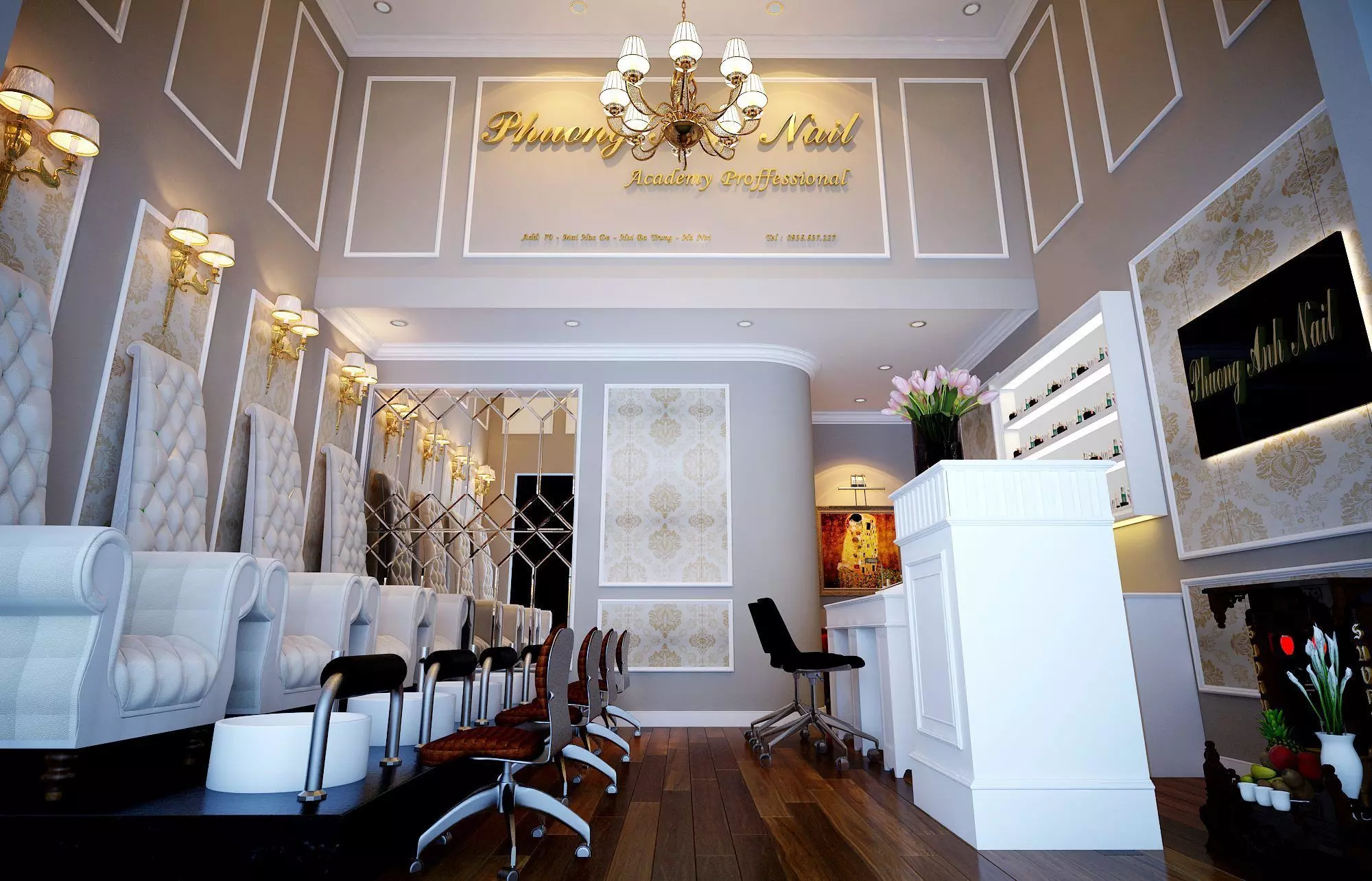 Nail salon Low-poly 3D model_0