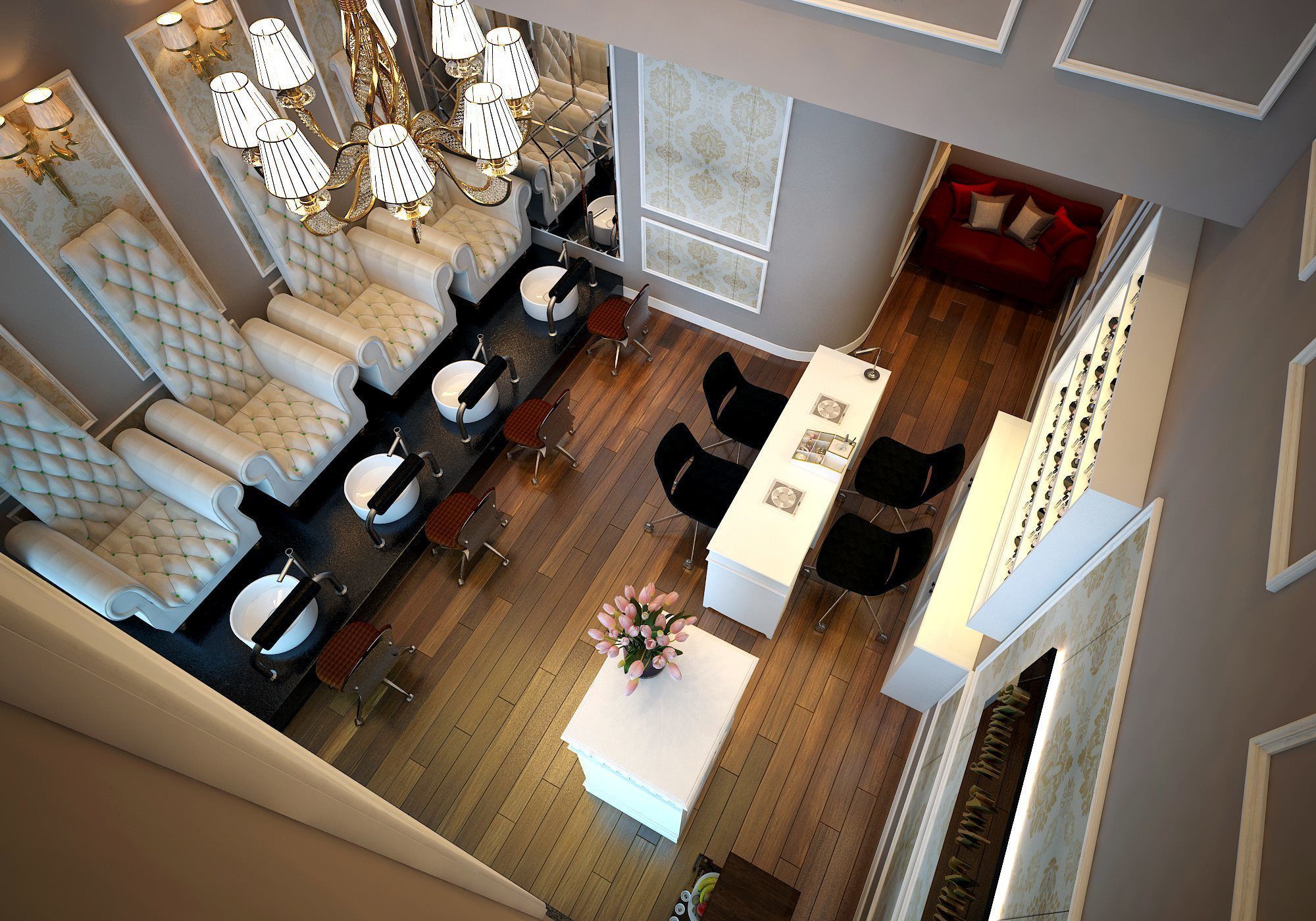 Nail salon Low-poly 3D model_1