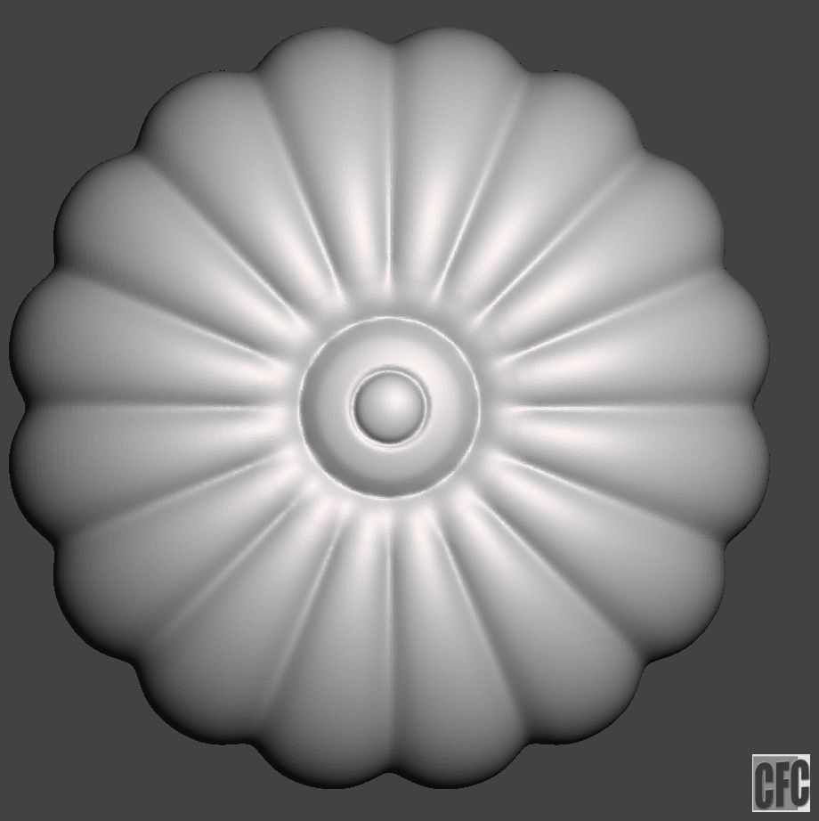 WoodCarving Finial - 3d model for CNC - FinialCFC04 3D print model_4