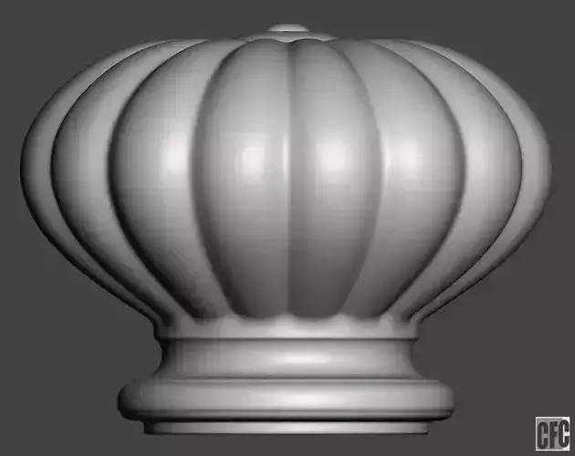 WoodCarving Finial - 3d model for CNC - FinialCFC04 3D print model