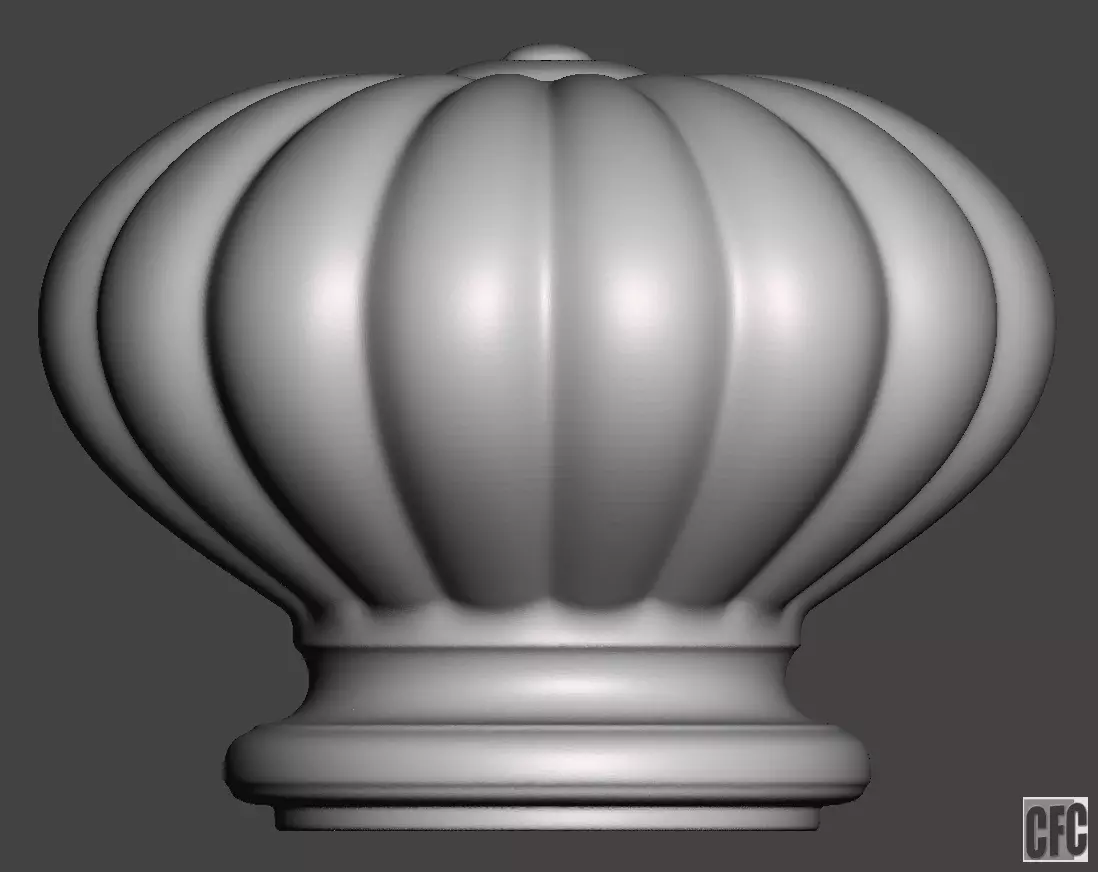 WoodCarving Finial - 3d model for CNC - FinialCFC04 3D print model_0
