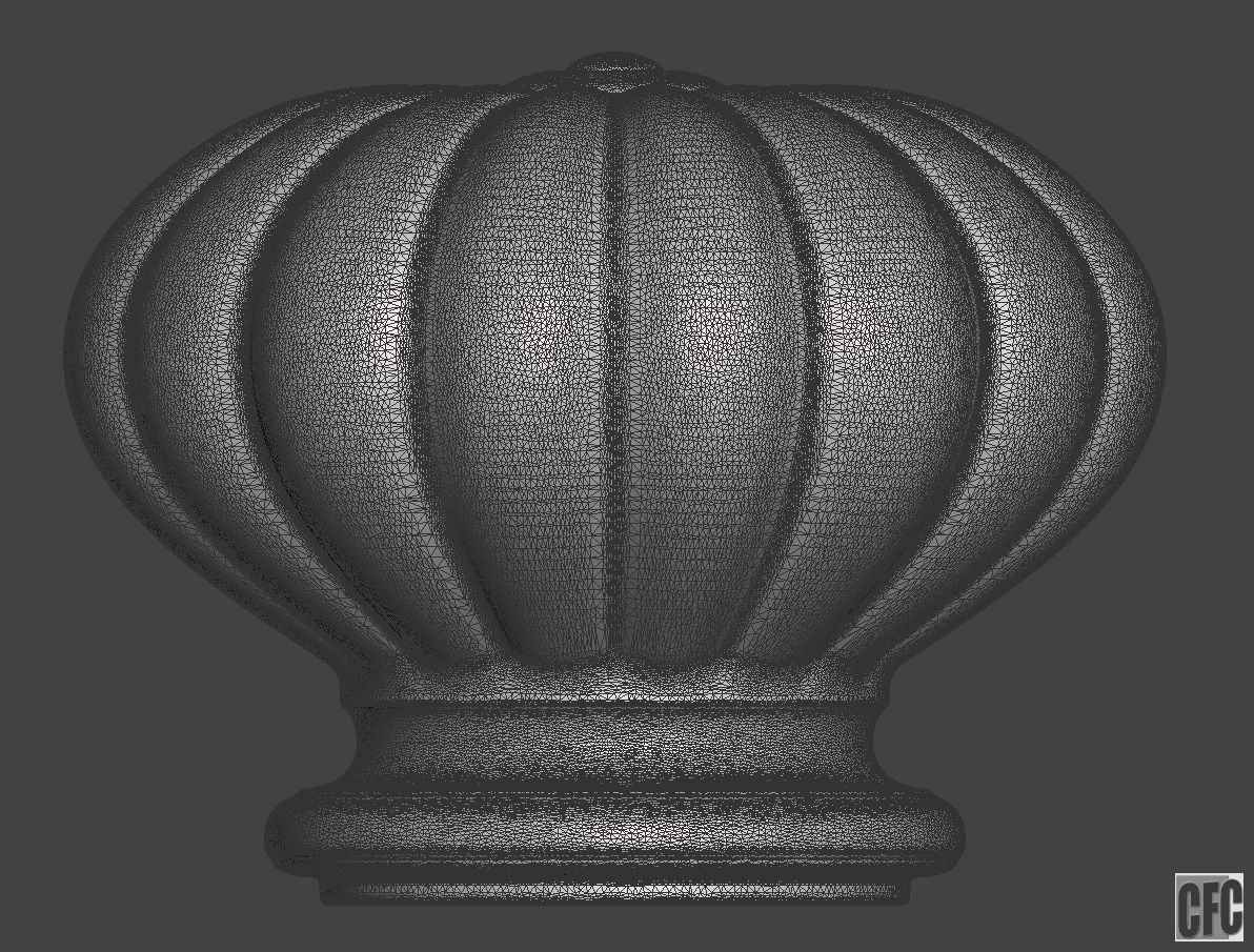 WoodCarving Finial - 3d model for CNC - FinialCFC04 3D print model_8