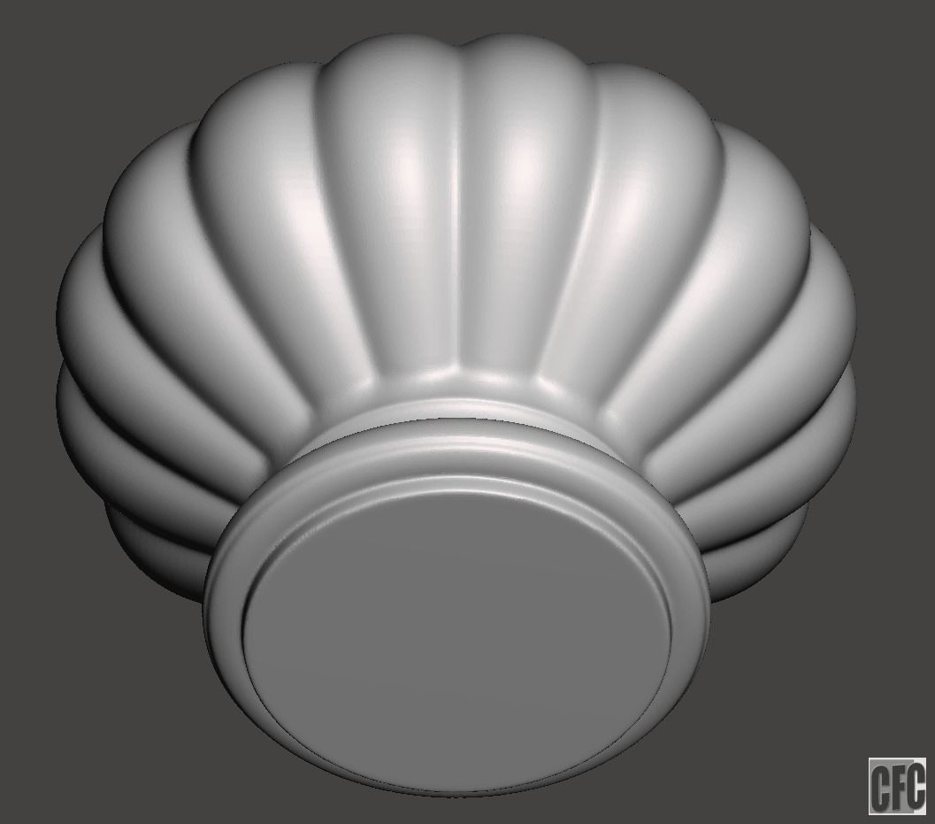 WoodCarving Finial - 3d model for CNC - FinialCFC04 3D print model_3