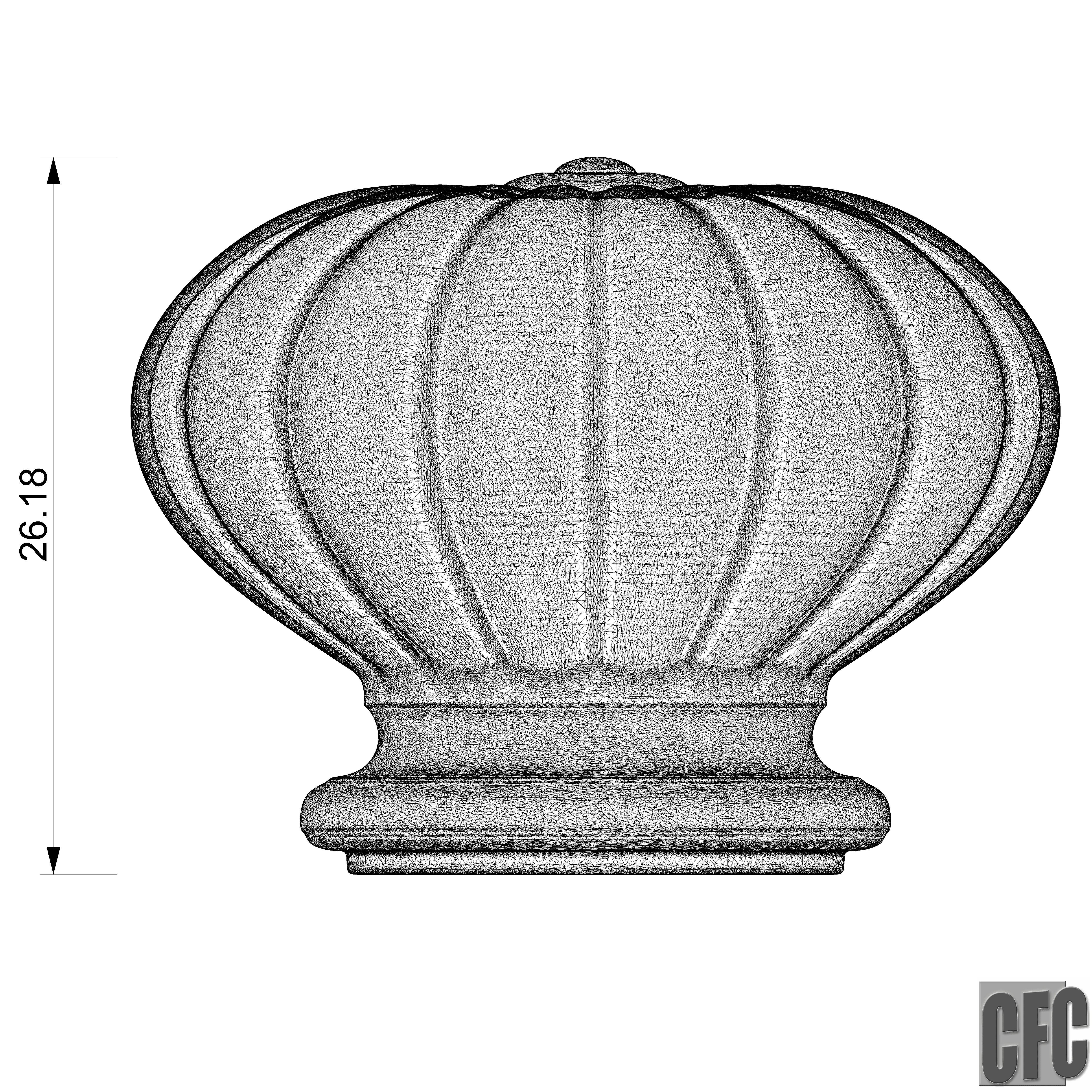 WoodCarving Finial - 3d model for CNC - FinialCFC04 3D print model_11