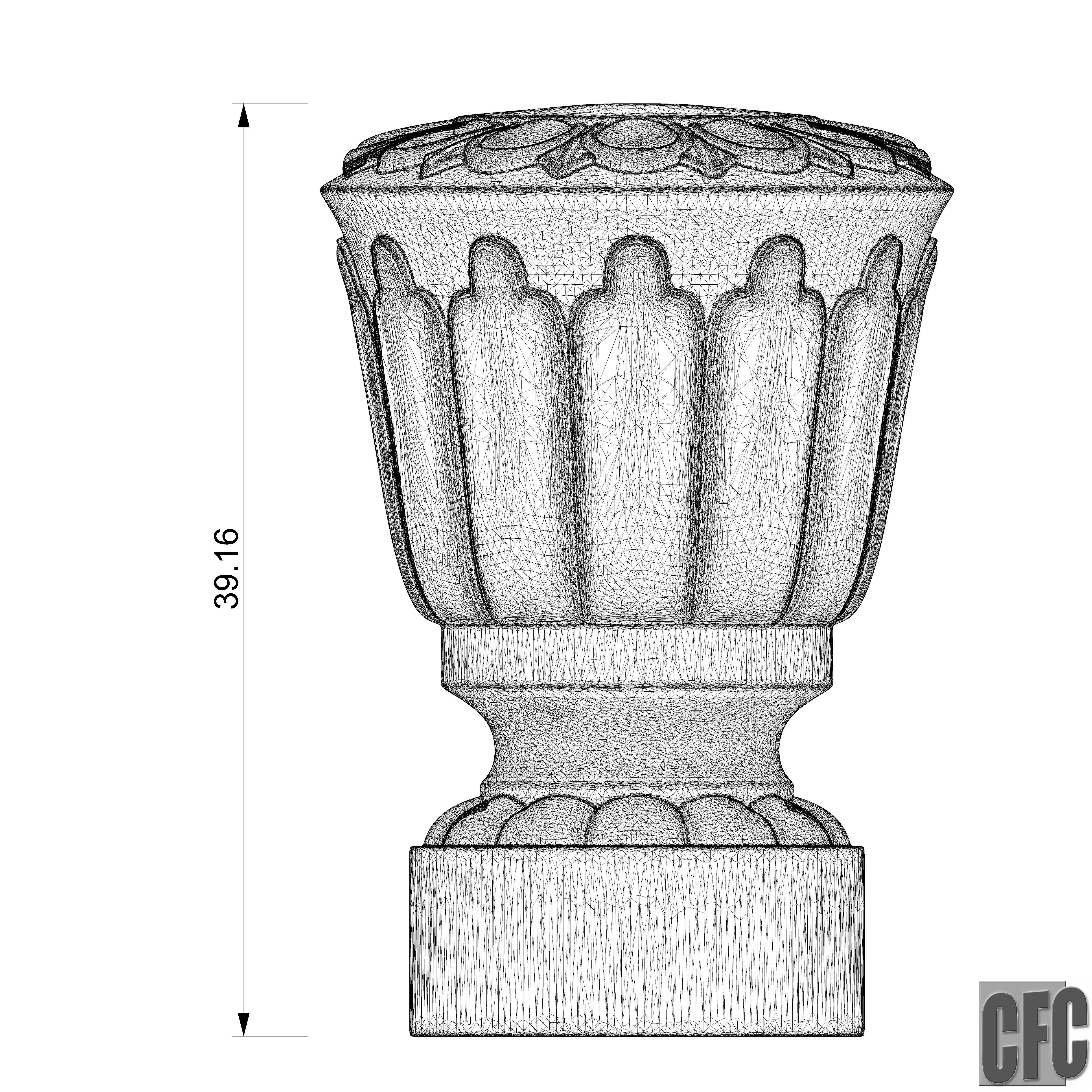 WoodCarving Finial - 3d model for CNC - FinialCFC05 3D print model_8