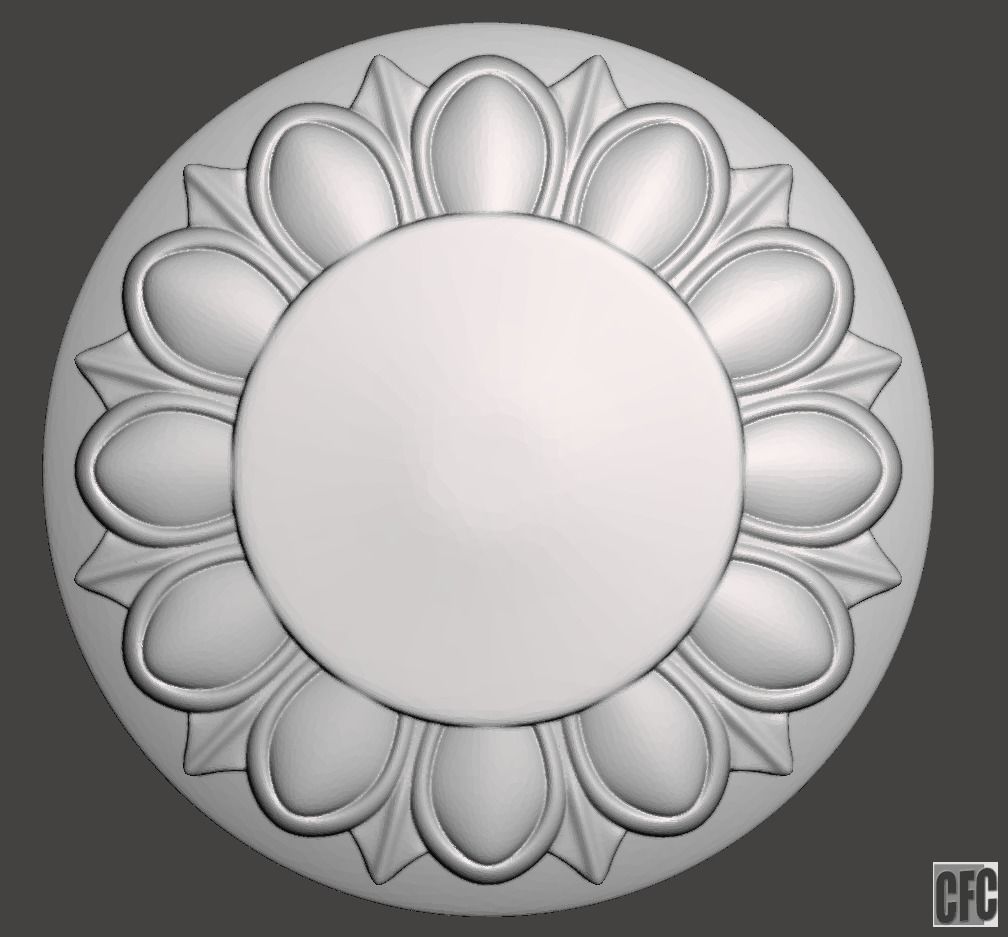 WoodCarving Finial - 3d model for CNC - FinialCFC05 3D print model_3