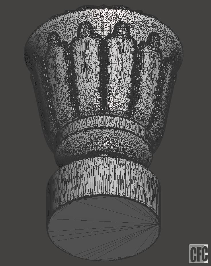 WoodCarving Finial - 3d model for CNC - FinialCFC05 3D print model_6