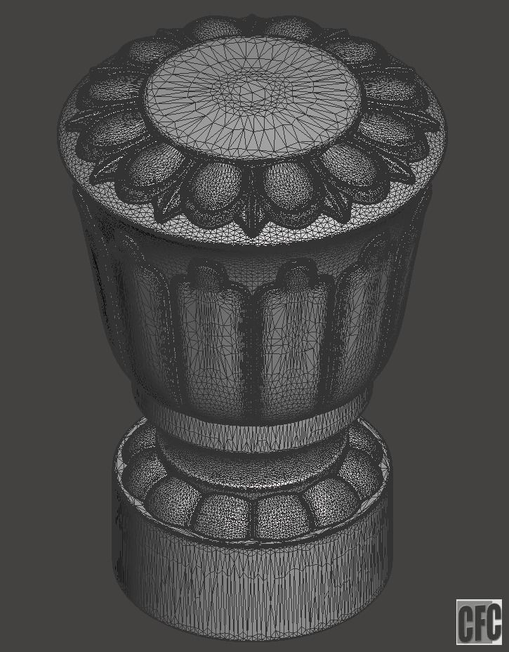 WoodCarving Finial - 3d model for CNC - FinialCFC05 3D print model_5