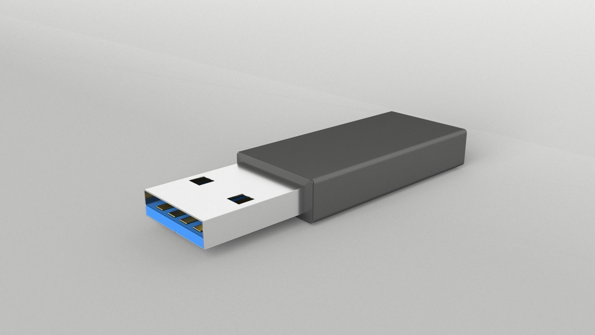 USB v1 002 Low-poly 3D model_2