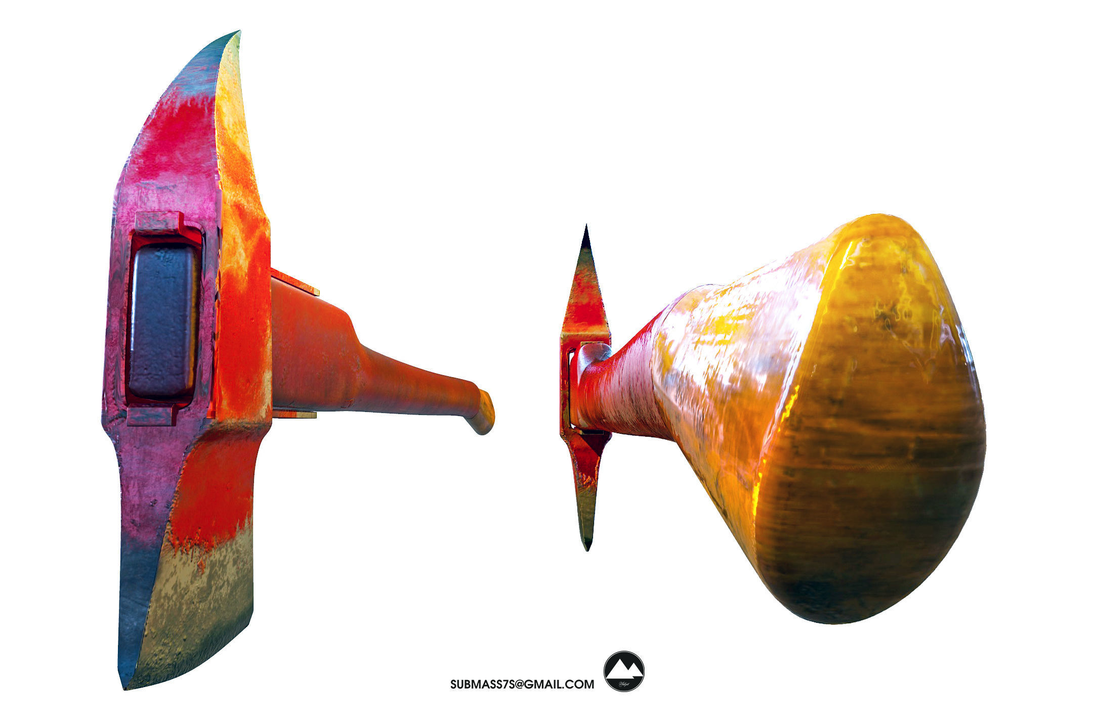 AXE Firefighter Low-poly 3D model_3