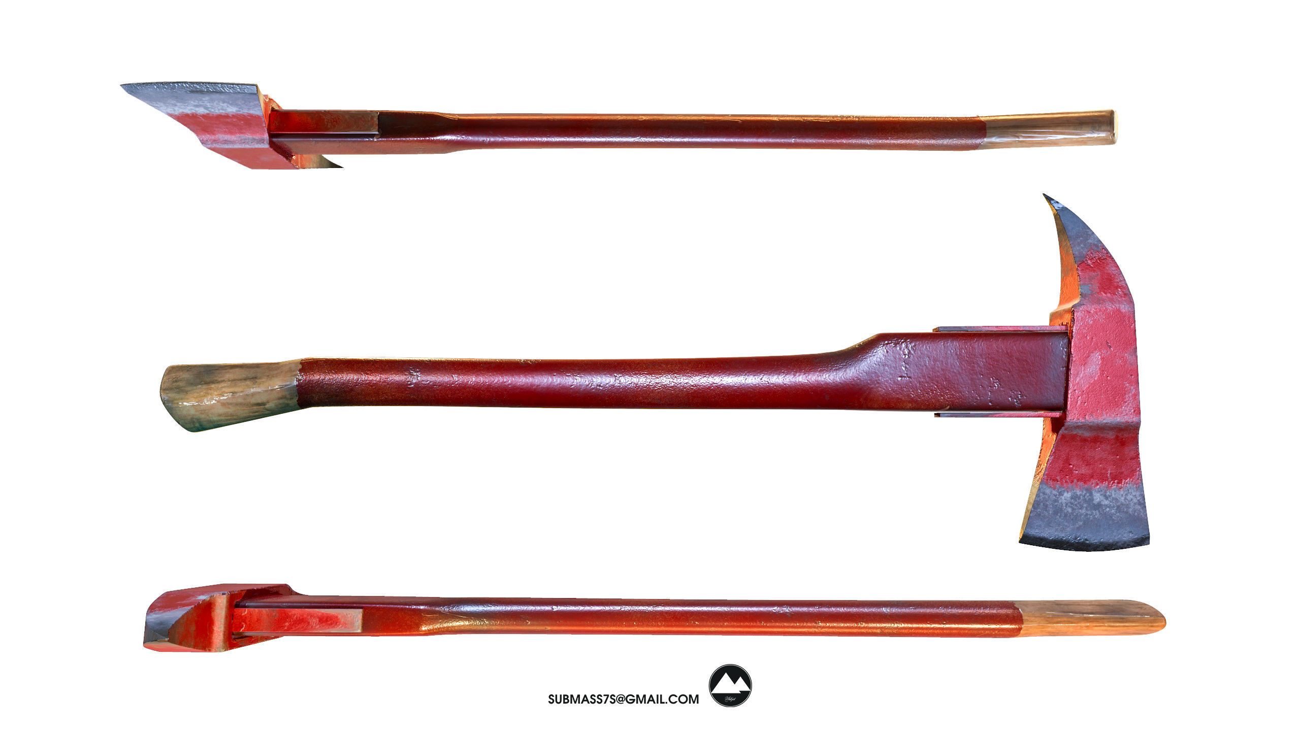 AXE Firefighter Low-poly 3D model_2