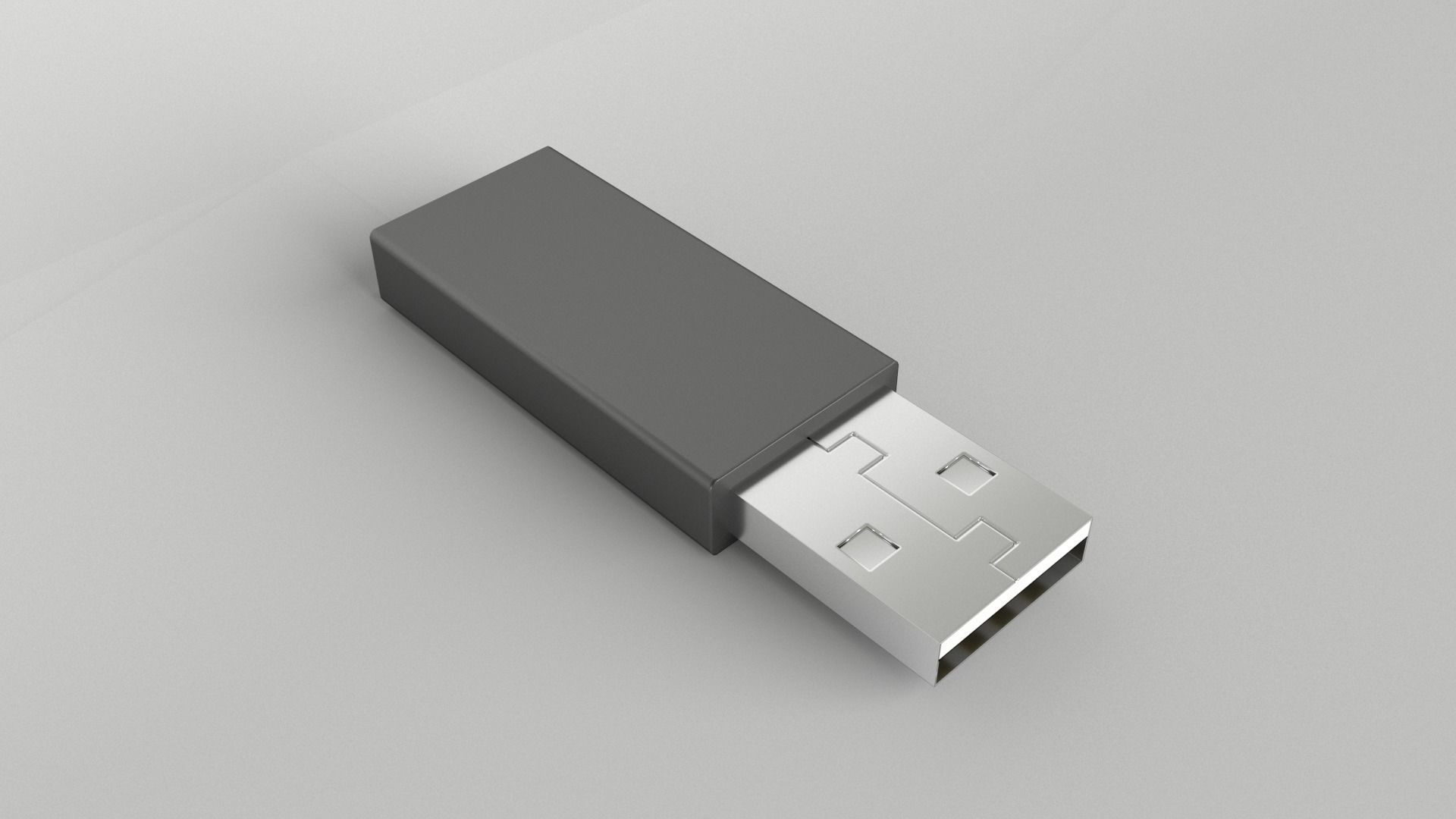 USB v1 005 Low-poly 3D model_4