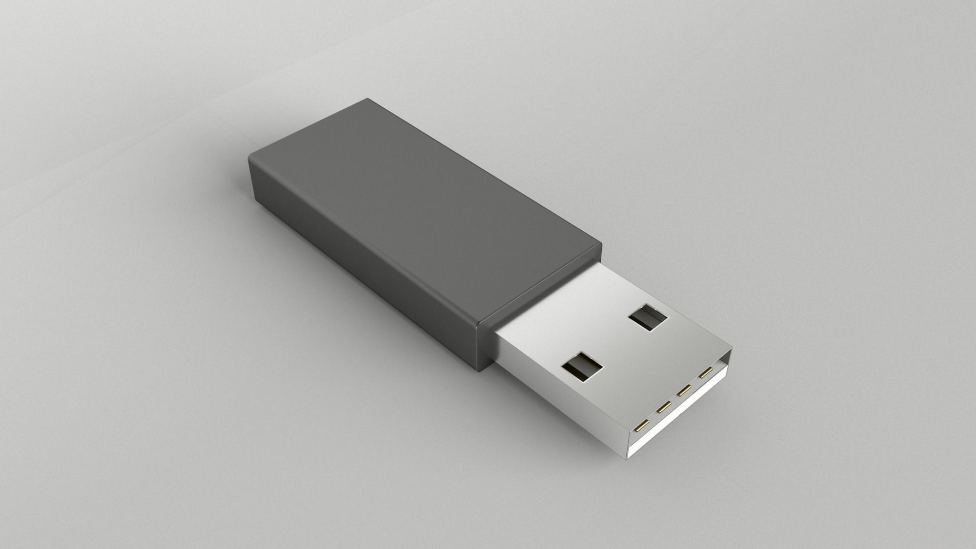 USB v1 005 Low-poly 3D model_3