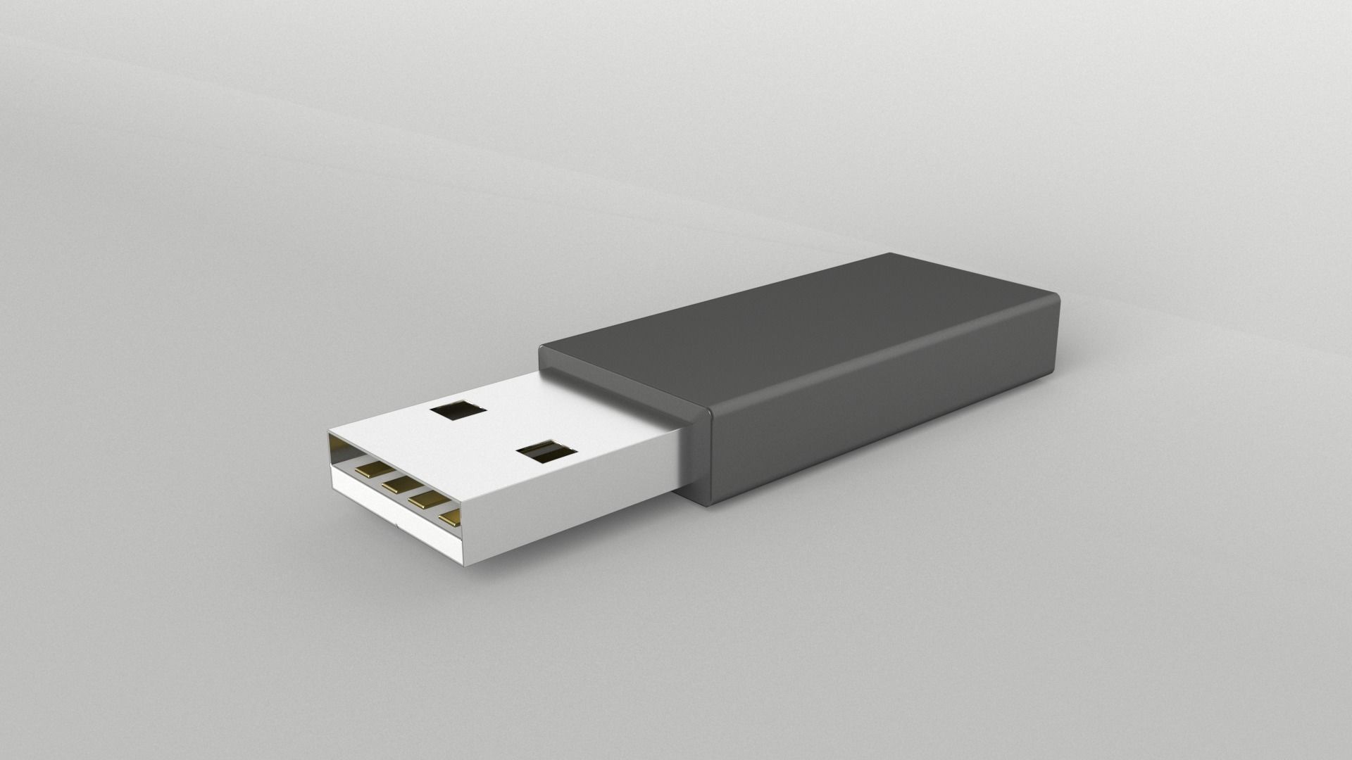 USB v1 005 Low-poly 3D model_2