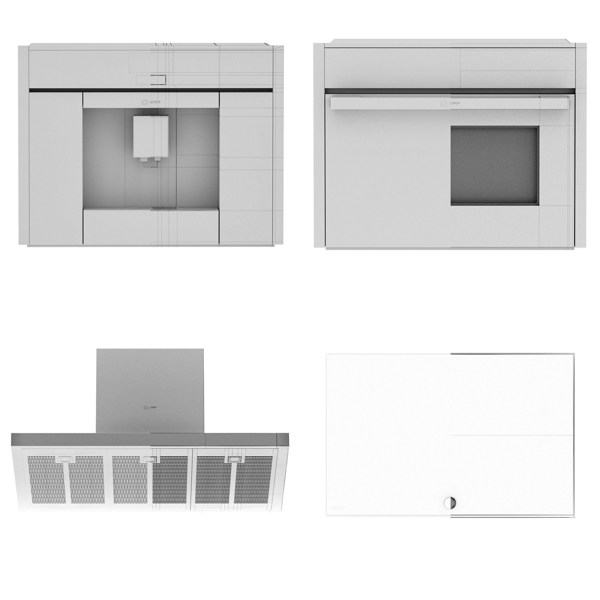 Set of built-in household appliances NEFF 3D model_1