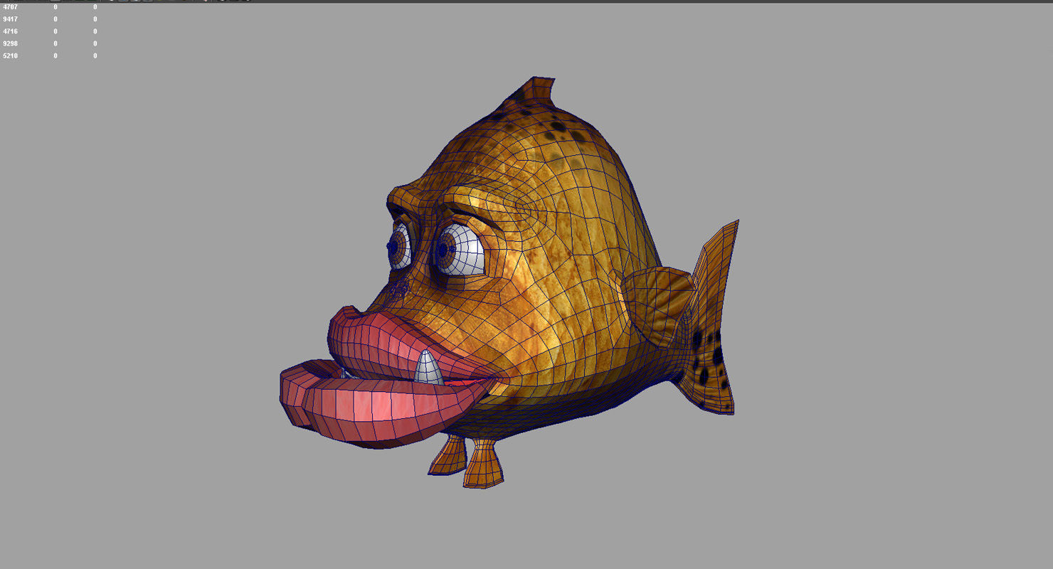 fish cartoon 3d model 3D model_5