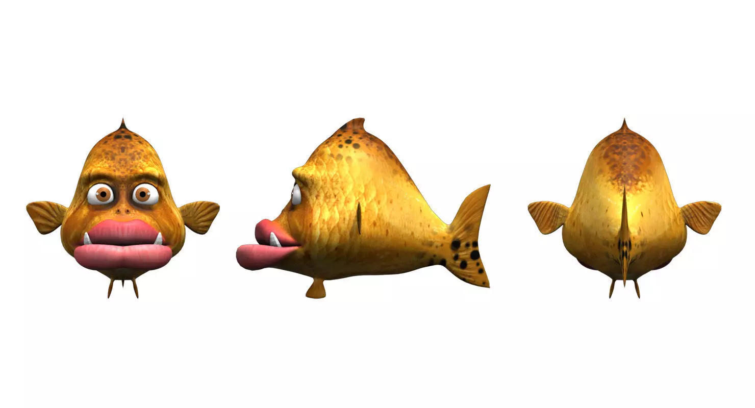 fish cartoon 3d model 3D model_0