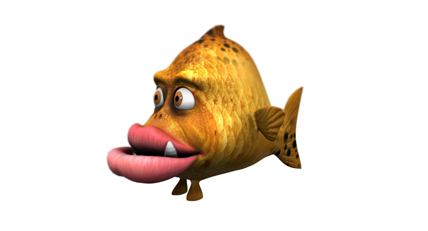 fish cartoon 3d model 3D model_1