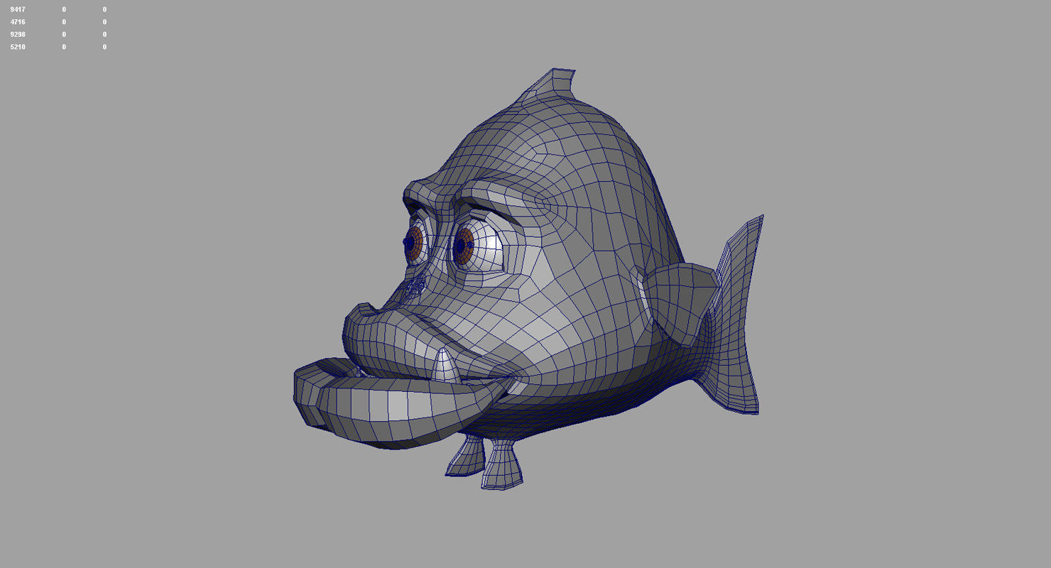 fish cartoon 3d model 3D model_6