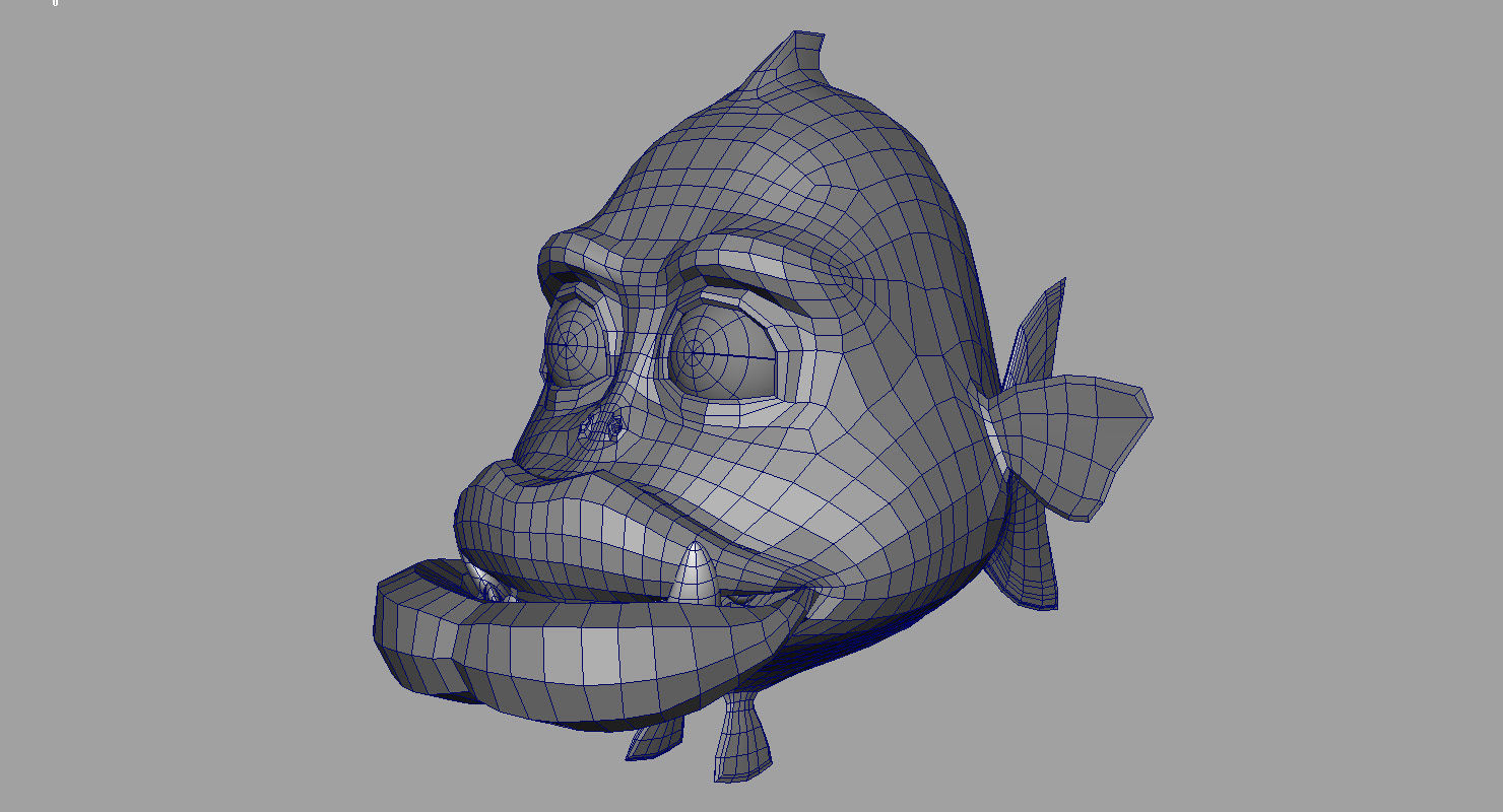 villon fish cartoon 3d rig model 3D model_21