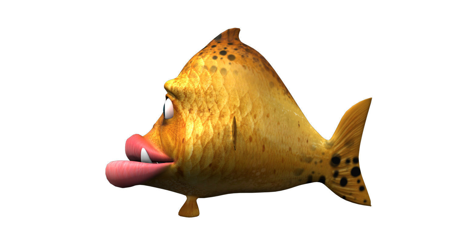 villon fish cartoon 3d rig model 3D model_22