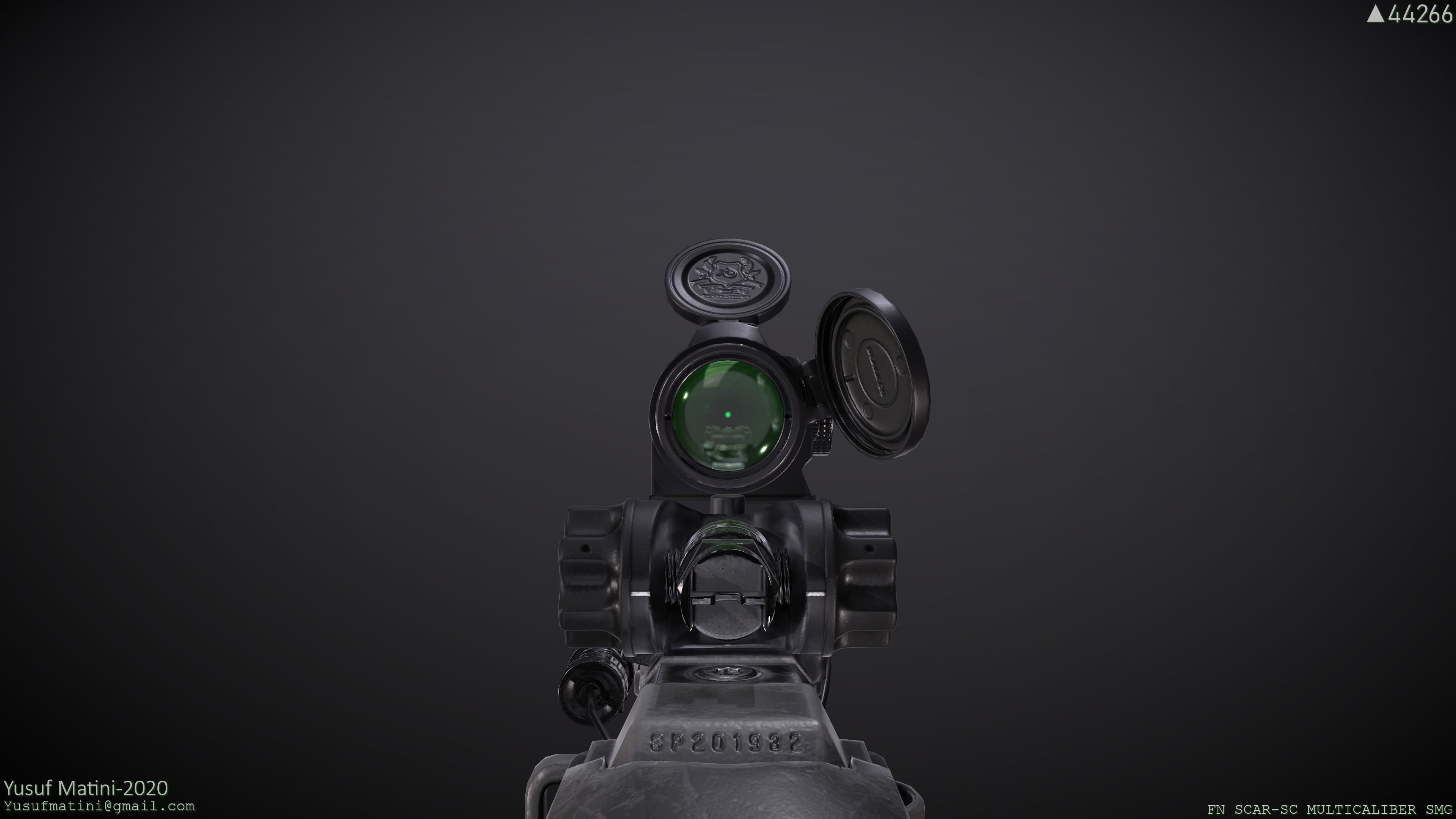 FN Scar-SC SMG Low-poly 3D model_4