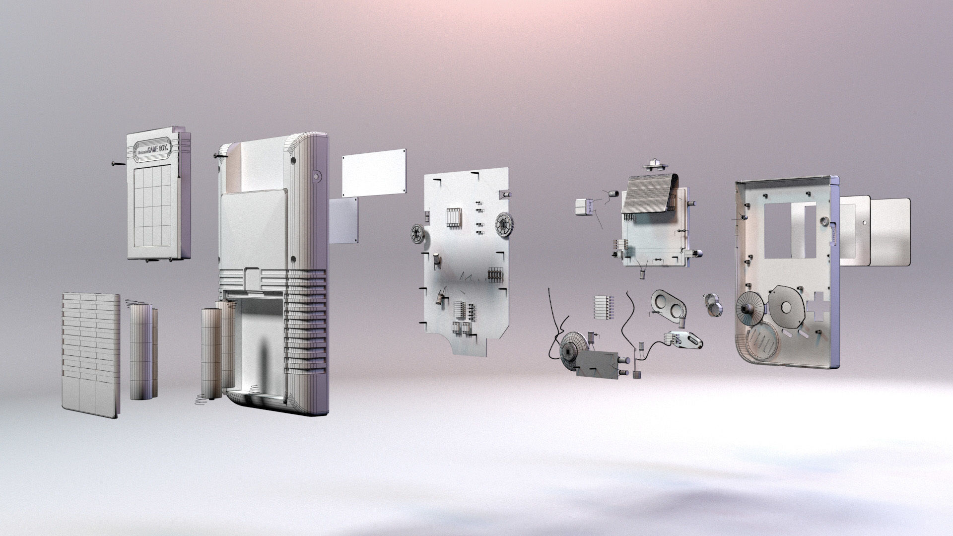 Game Boy - Highly Detailed and animation scene 3D model_12
