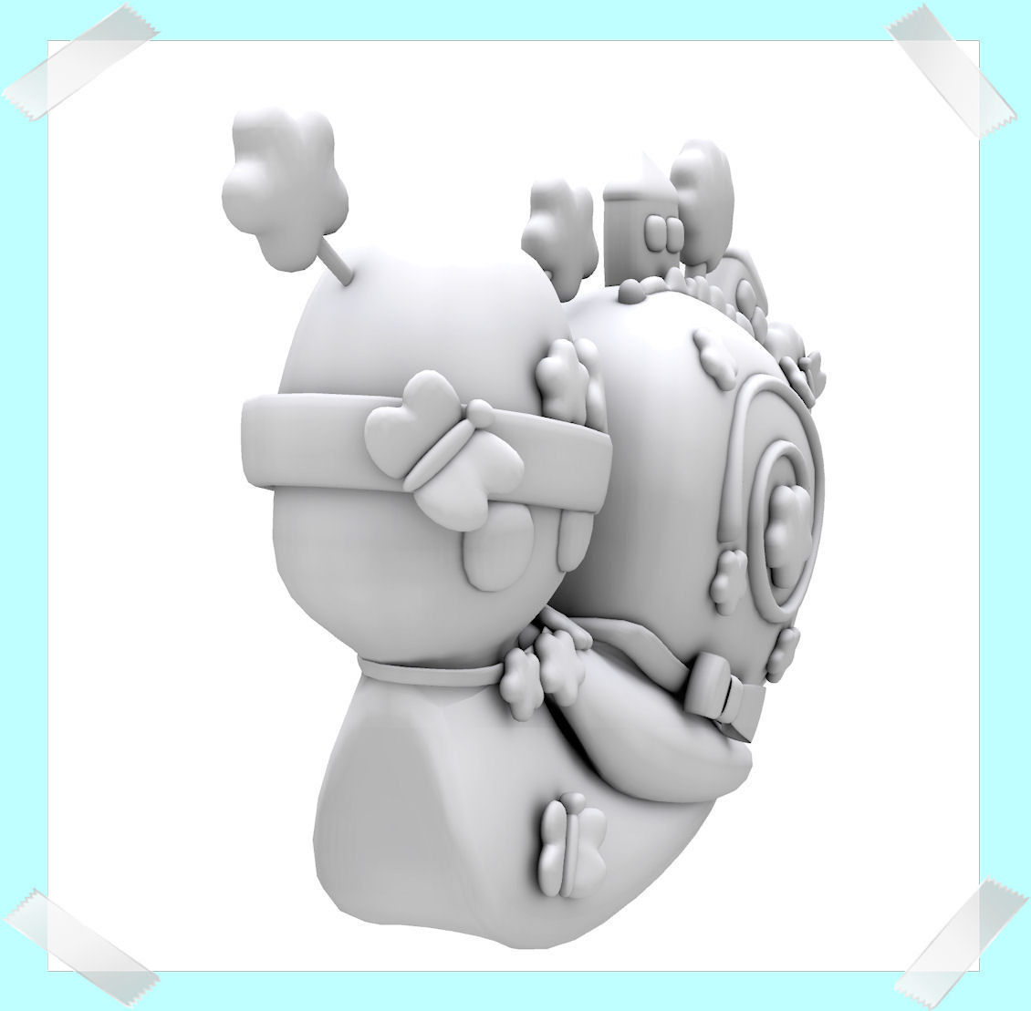 Cute Snail world in many colours Low-poly 3D model_11