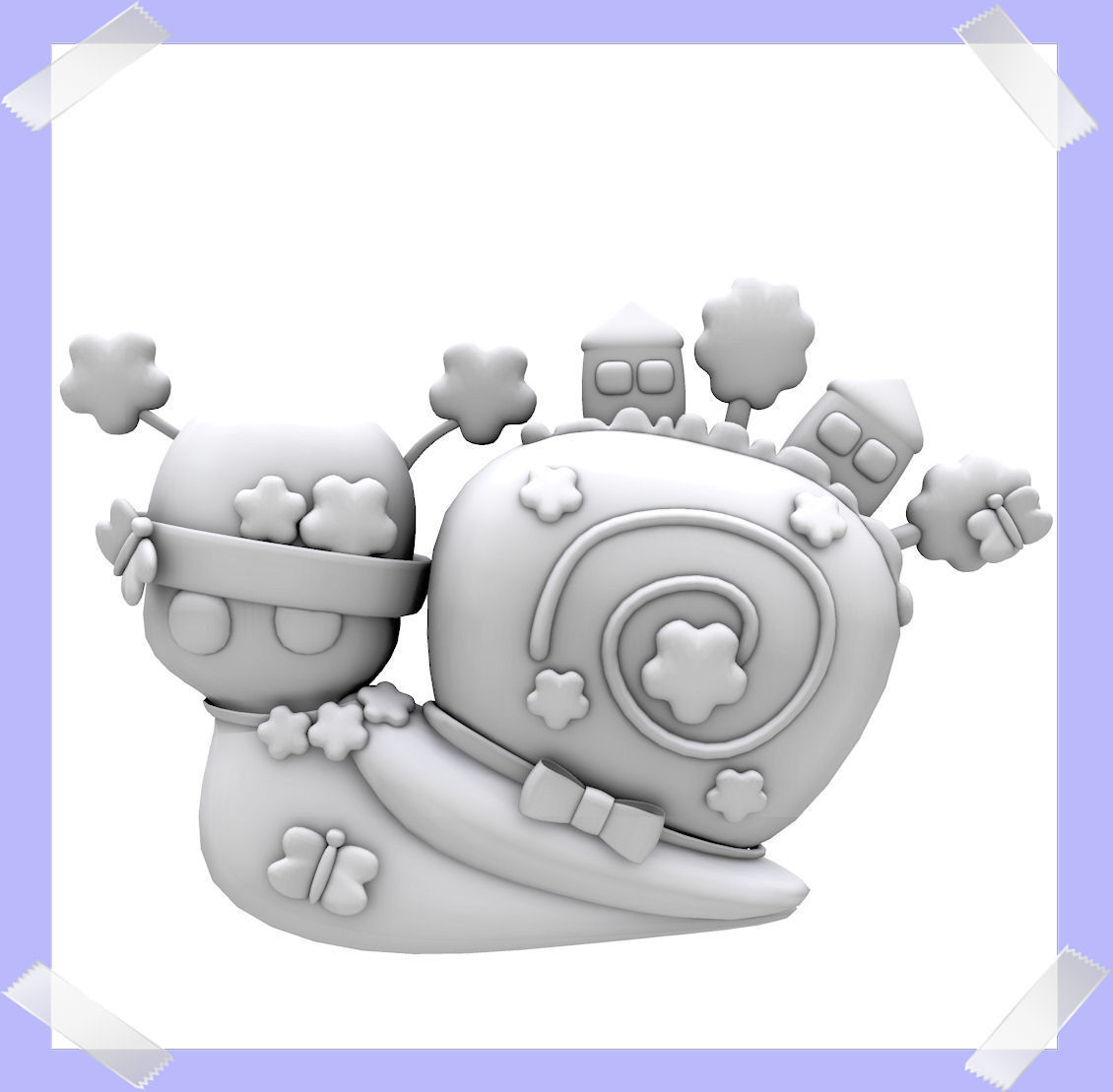 Cute Snail world in many colours Low-poly 3D model_7