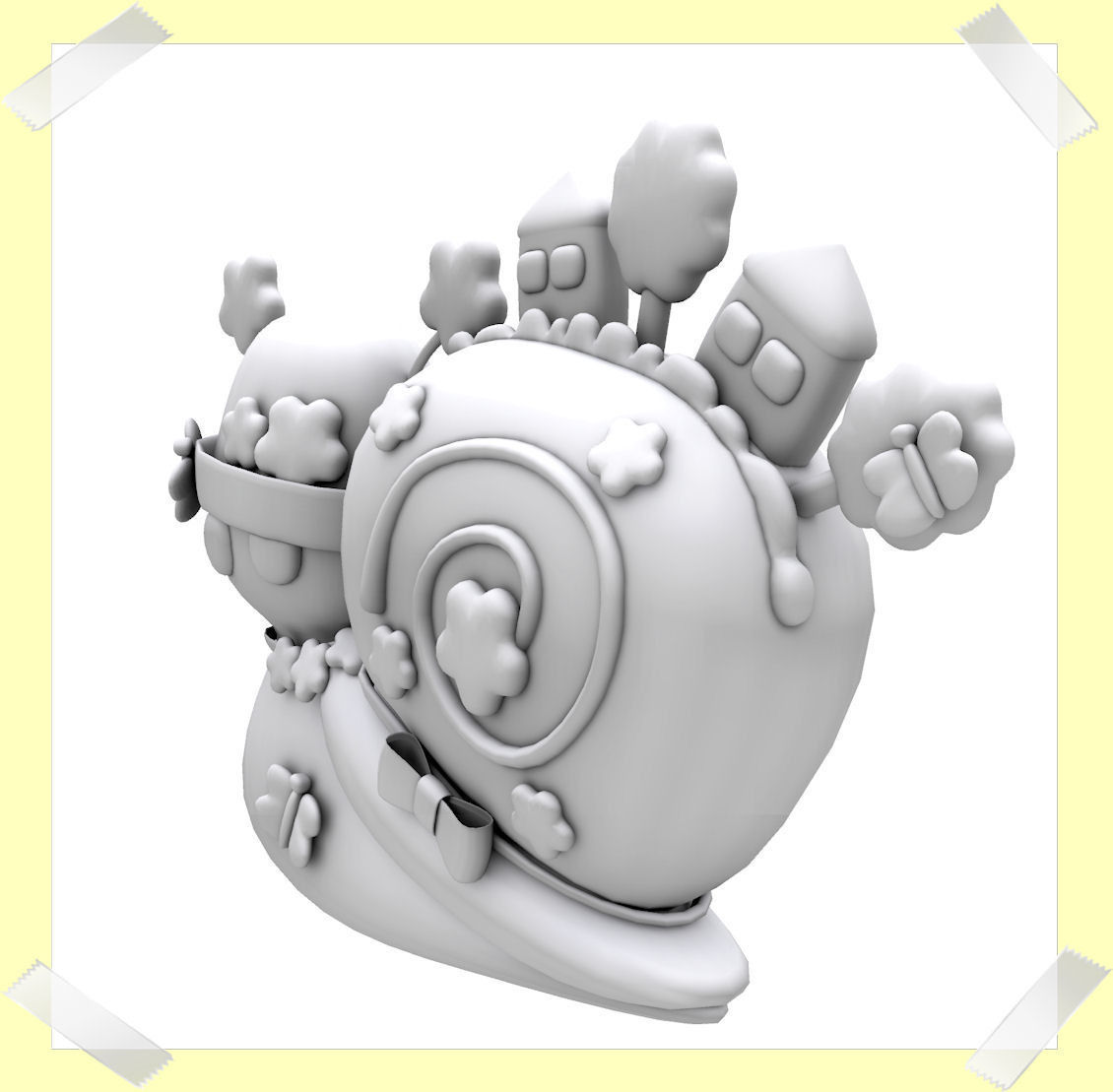 Cute Snail world in many colours Low-poly 3D model_8