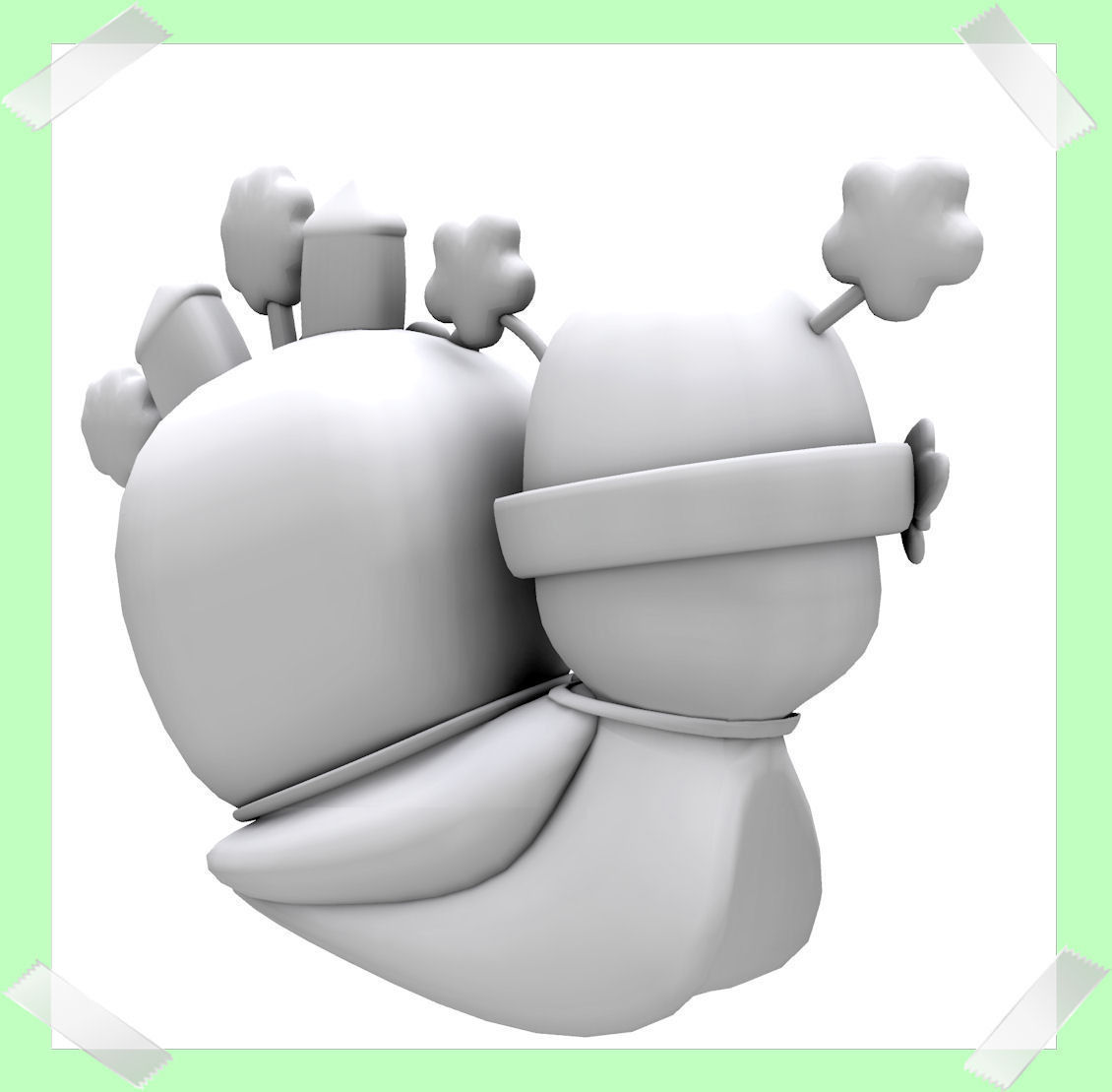 Cute Snail world in many colours Low-poly 3D model_9