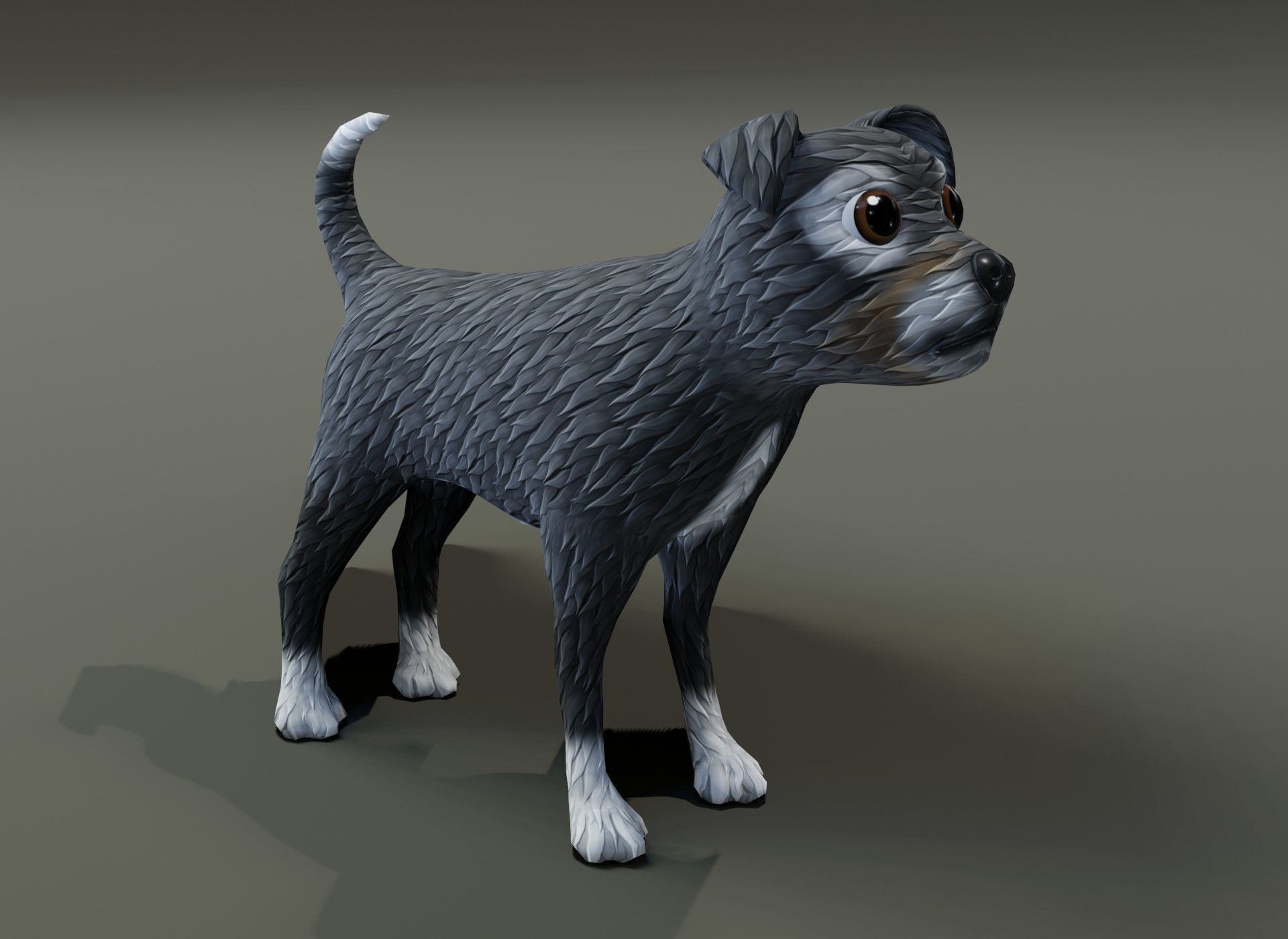 Cartoon Terrier Dog 3D Model Low-poly 3D model_6