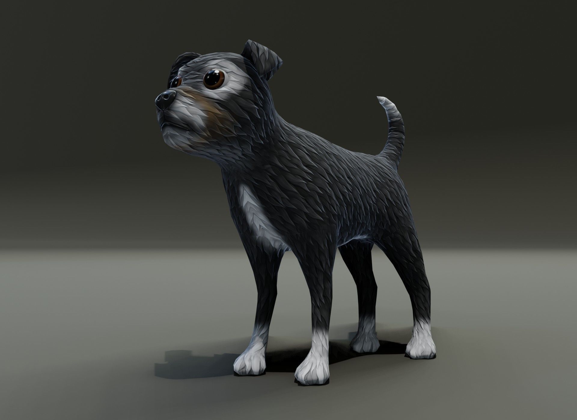 Cartoon Terrier Dog 3D Model Low-poly 3D model_11