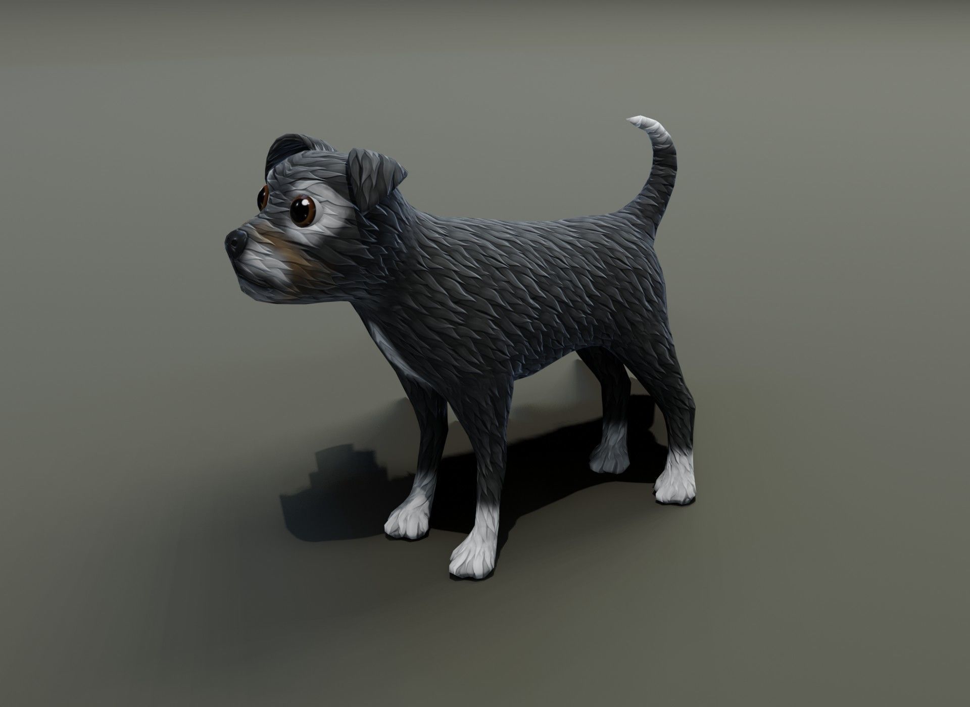 Cartoon Terrier Dog 3D Model Low-poly 3D model_13