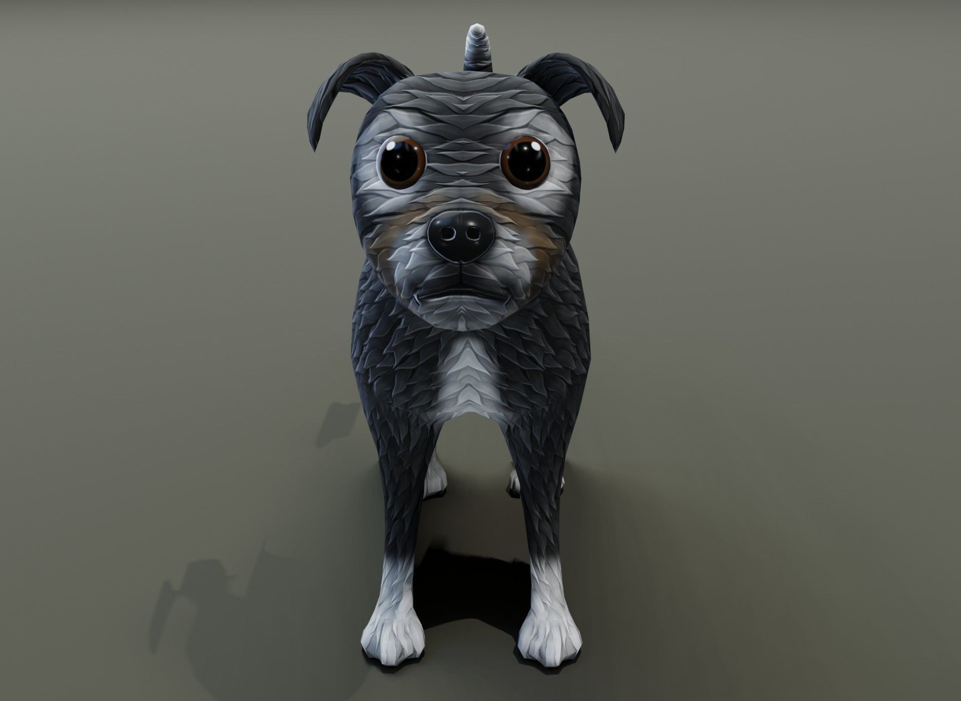 Cartoon Terrier Dog 3D Model Low-poly 3D model_3