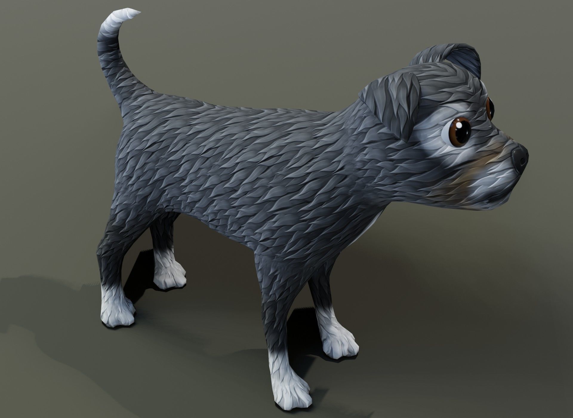 Cartoon Terrier Dog 3D Model Low-poly 3D model_10